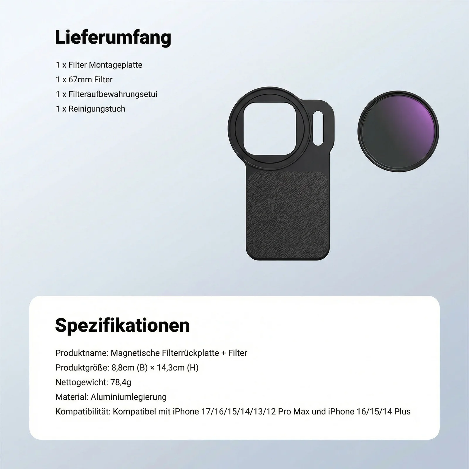 NEEWER FH-03/FH-05 Magnetisches 67mm Filter-Set für iPhone 17/16/15 Pro Max & Plus - Image 9