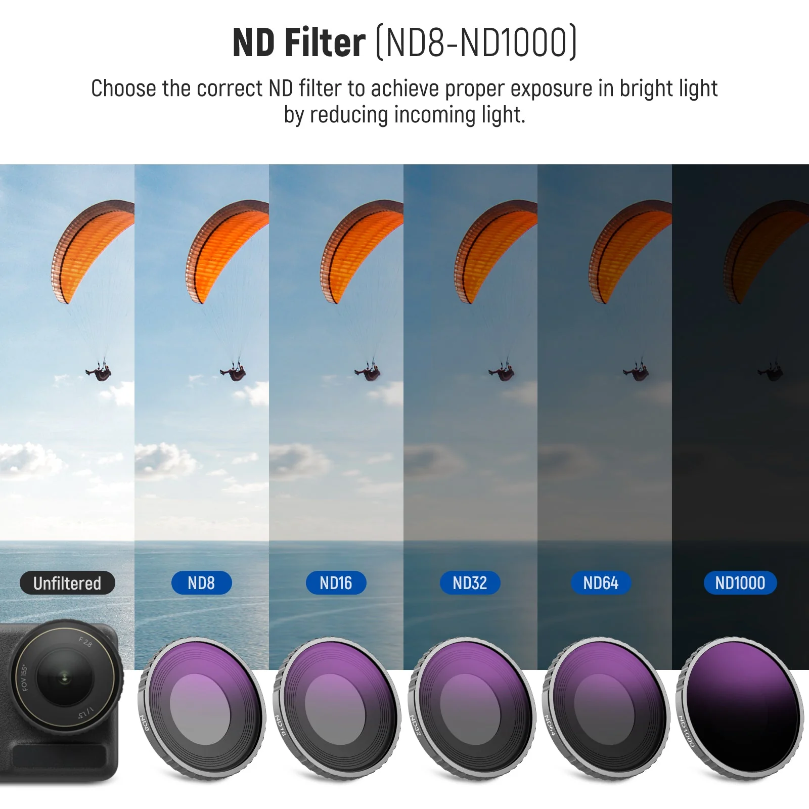 NEEWER 6er Pack ND Filter Set für DJI Osmo Action 5 PRO/Action 4 - Image 4