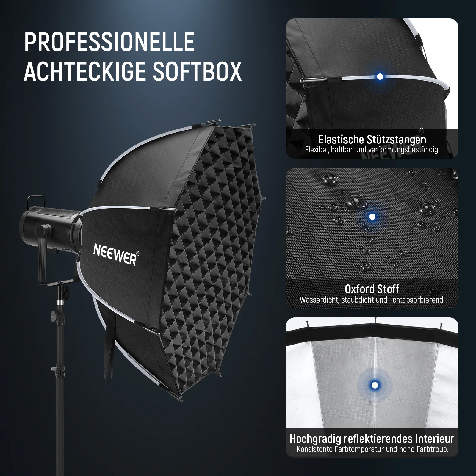 NEEWER 45CM/65CM/90CM/95CM  Achteckige(Octa) Schnellspanner Softbox - Image 3
