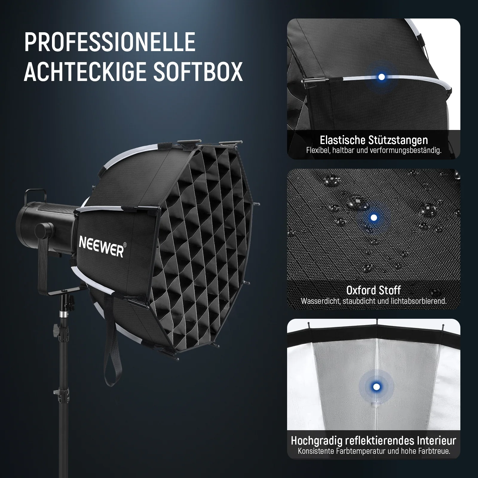 NEEWER 45CM/65CM/90CM/95CM  Achteckige(Octa) Schnellspanner Softbox - Image 30