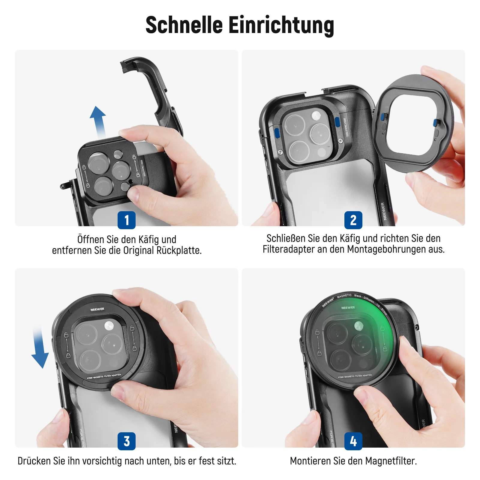 NEEWER 67mm Filter Set Für iPhone 16 Pro/16 Pro Max Käfig Cage (PA073/PA074) - Image 13