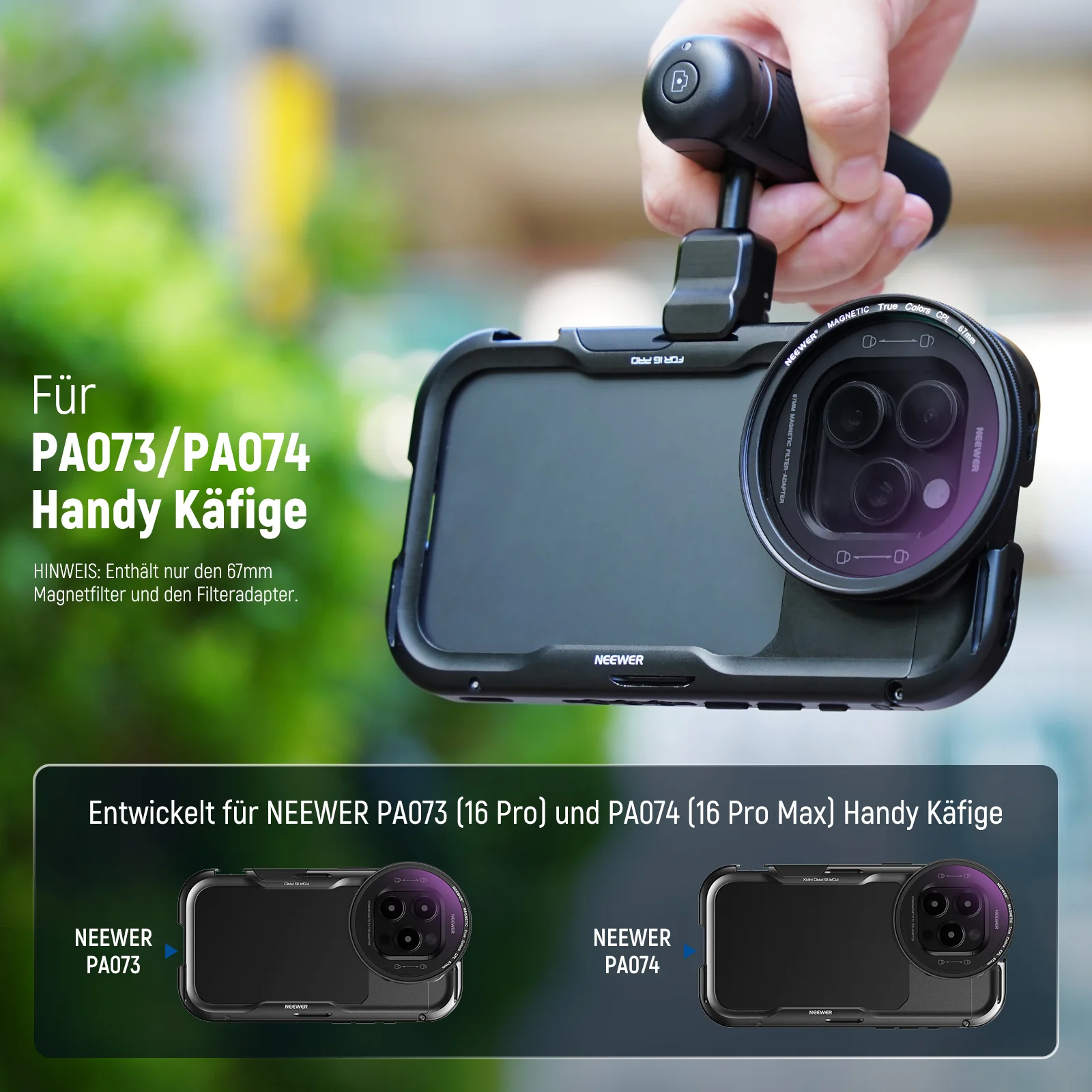 NEEWER 67mm Filter Set Für iPhone 16 Pro/16 Pro Max Käfig Cage (PA073/PA074) - Image 2