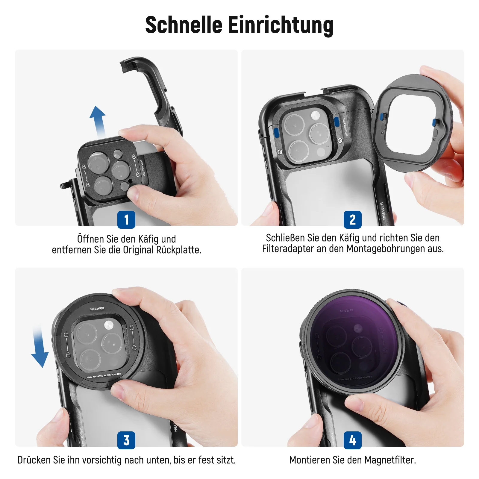 NEEWER 67mm Filter Set Für iPhone 16 Pro/16 Pro Max Käfig Cage (PA073/PA074) - Image 21