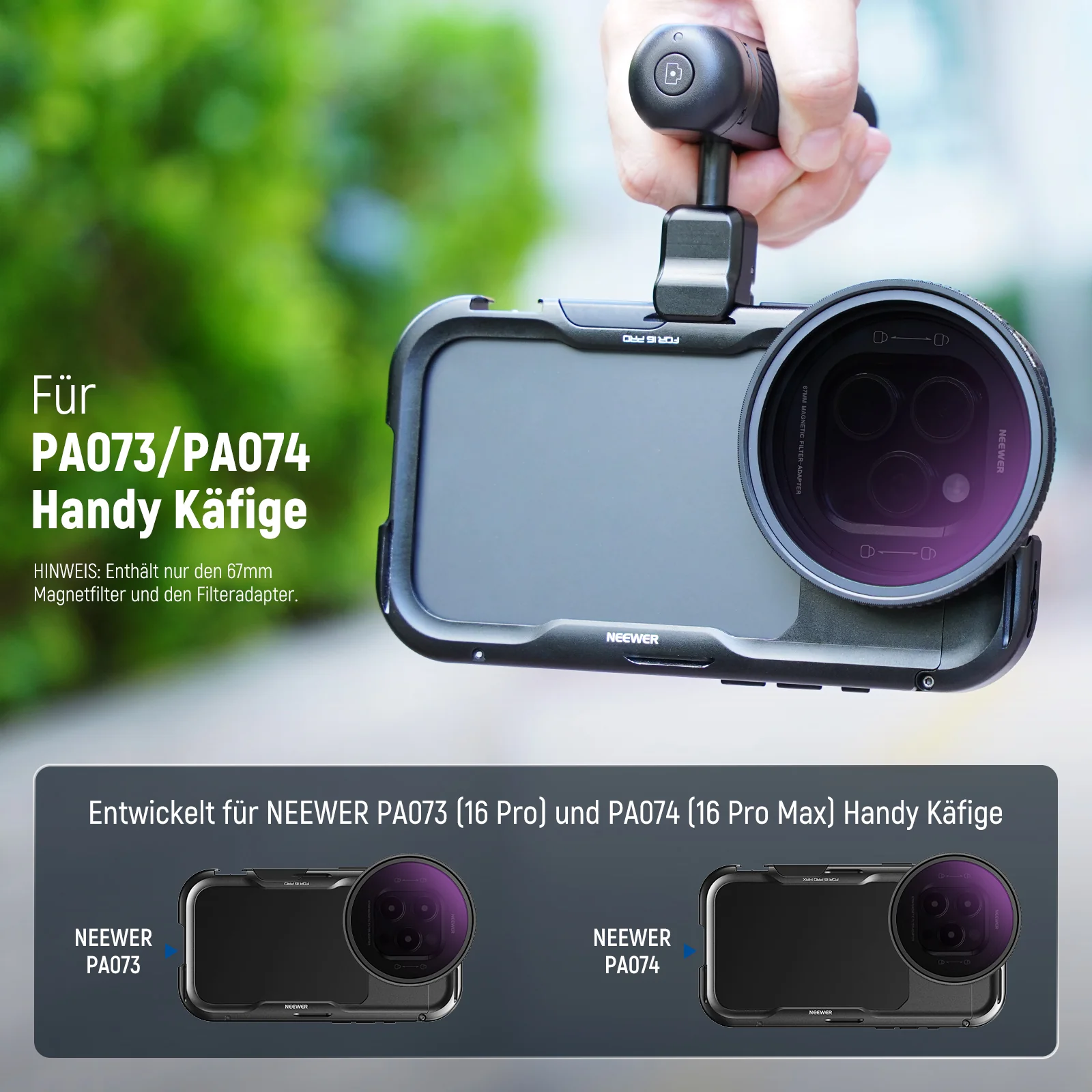 NEEWER 67mm Filter Set Für iPhone 16 Pro/16 Pro Max Käfig Cage (PA073/PA074) - Image 22