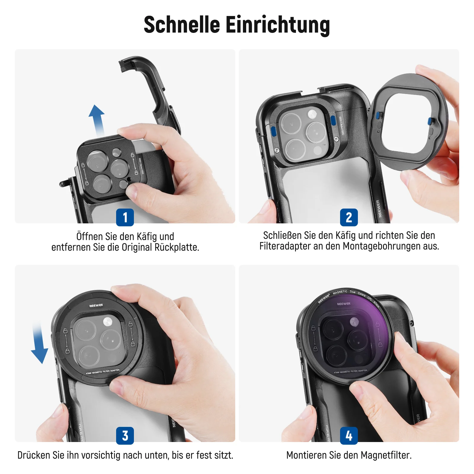 NEEWER 67mm Filter Set Für iPhone 16 Pro/16 Pro Max Käfig Cage (PA073/PA074) - Image 8