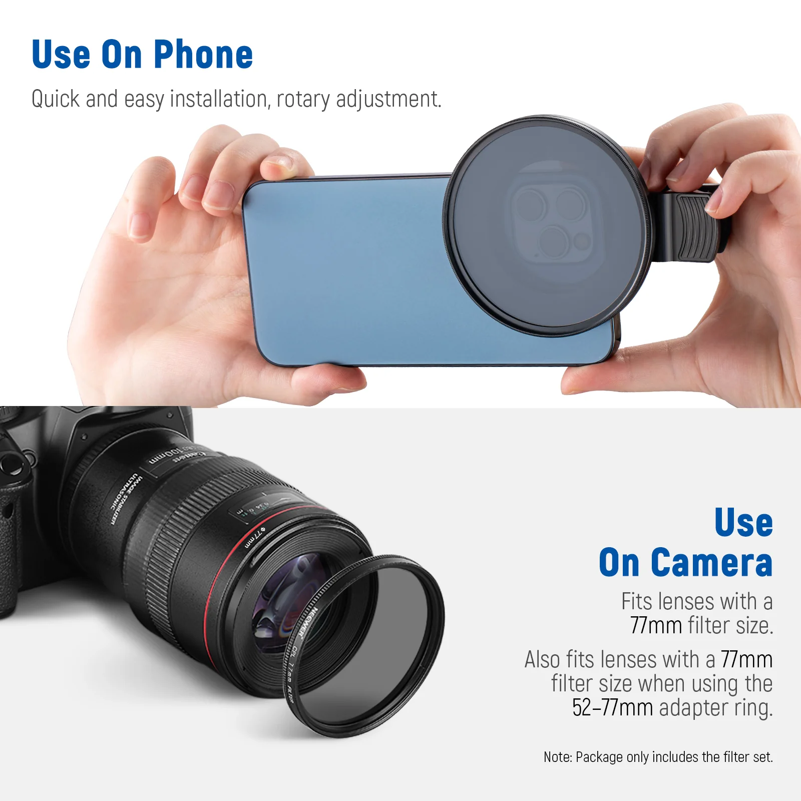 NEEWER ND+CPL+Effekt Filter Set mit Handy Phone Objektiv Klammer - Image 34