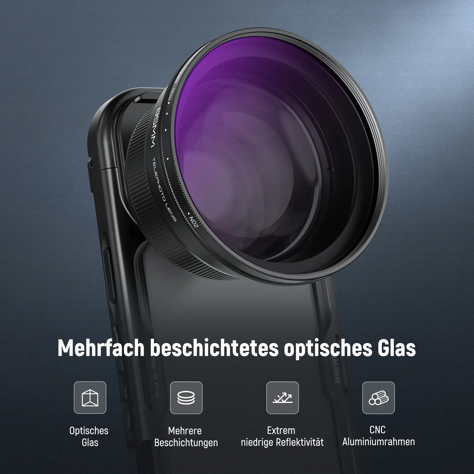 NEEWER 72mm Variabler ND2-32 Filter mit Gegenlichtblende für 85mm Teleobjektiv - Image 7