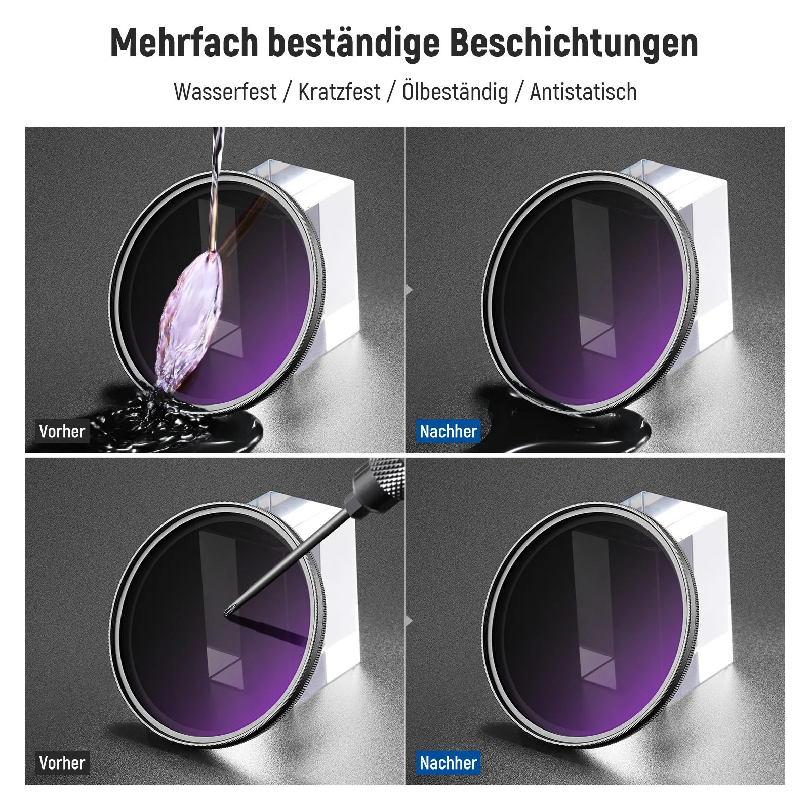 NEEWER 72mm Variabler ND2-32 Filter mit Gegenlichtblende für 85mm Teleobjektiv - Image 8