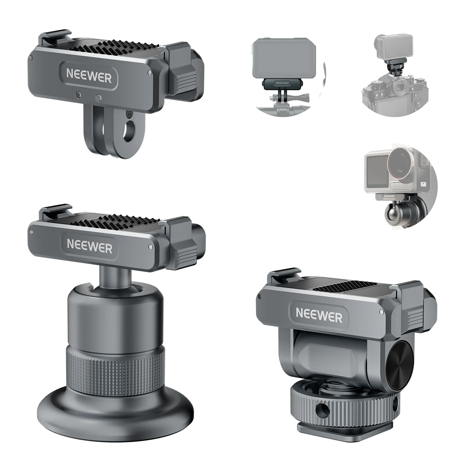 NEEWER AC011+AC012+ AC013 Actionkamera Zubehörset für DJI Osmo Action 5 Pro/4/3