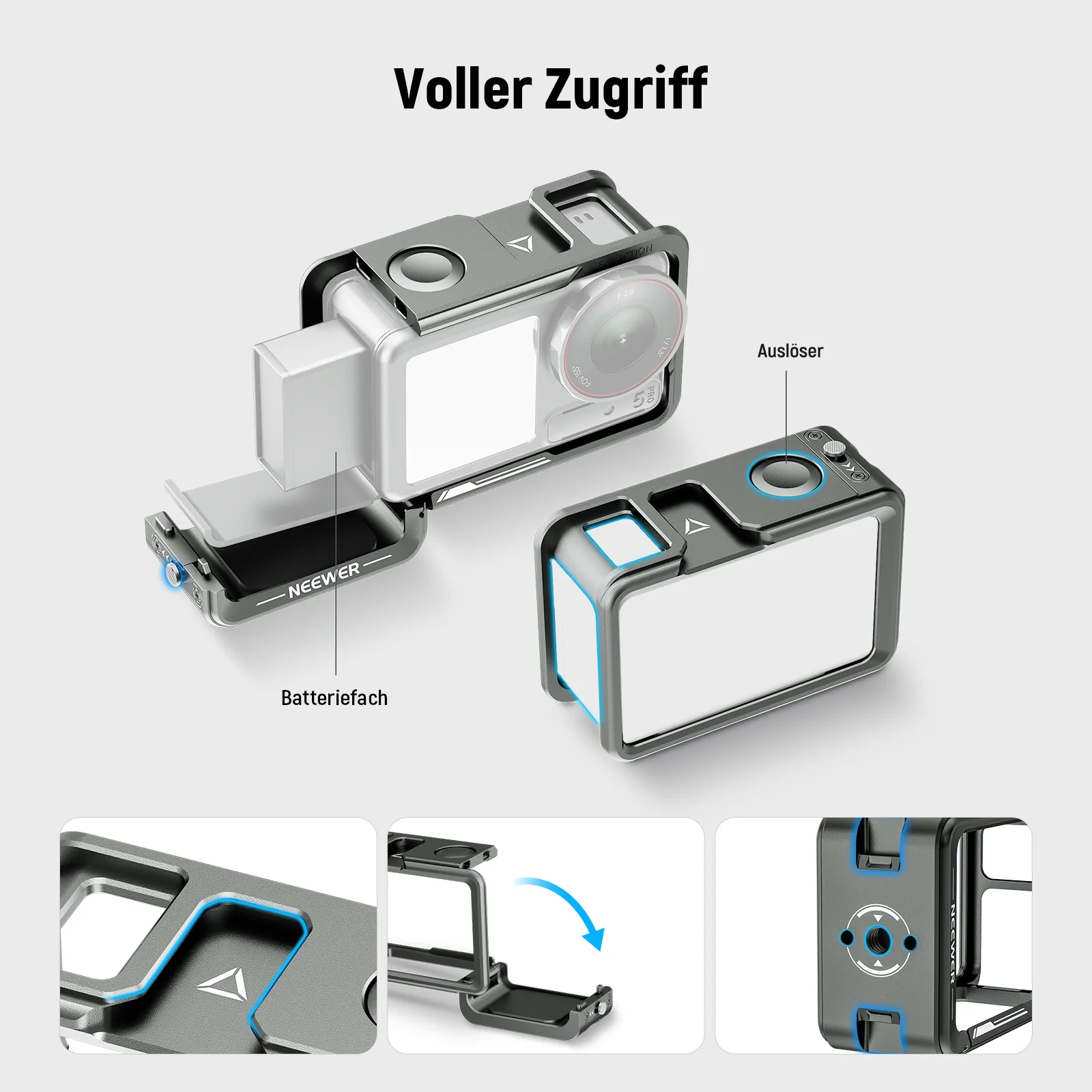 NEEWER AC011+AC012+ AC014 Action Kamera Cage Käfig Set Für DJI Osmo Action 5 Pro/4/3 - Image 2