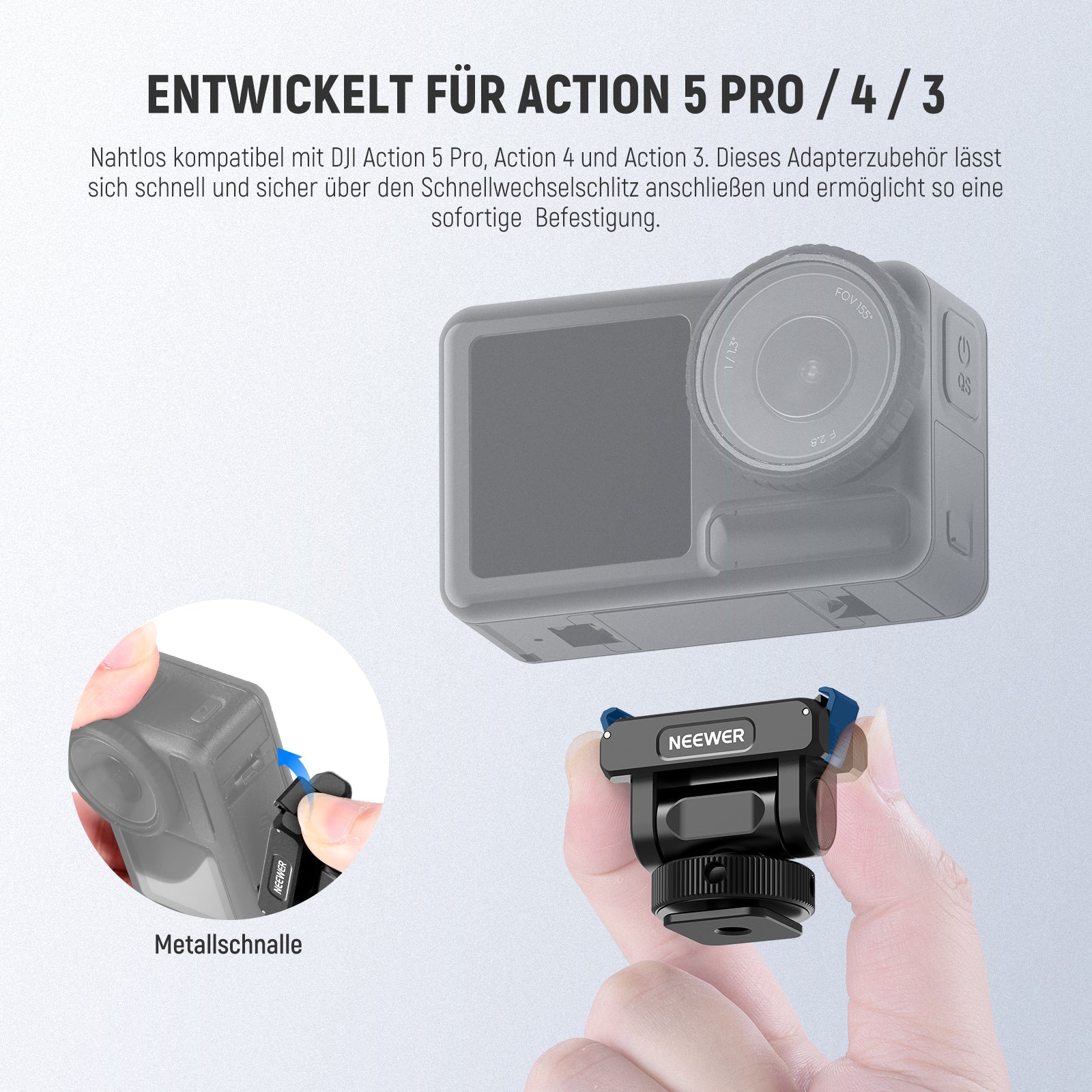 NEEWER AC012 Magnetische Halterung Adapter für Action 5 Pro 4 3 - Image 3