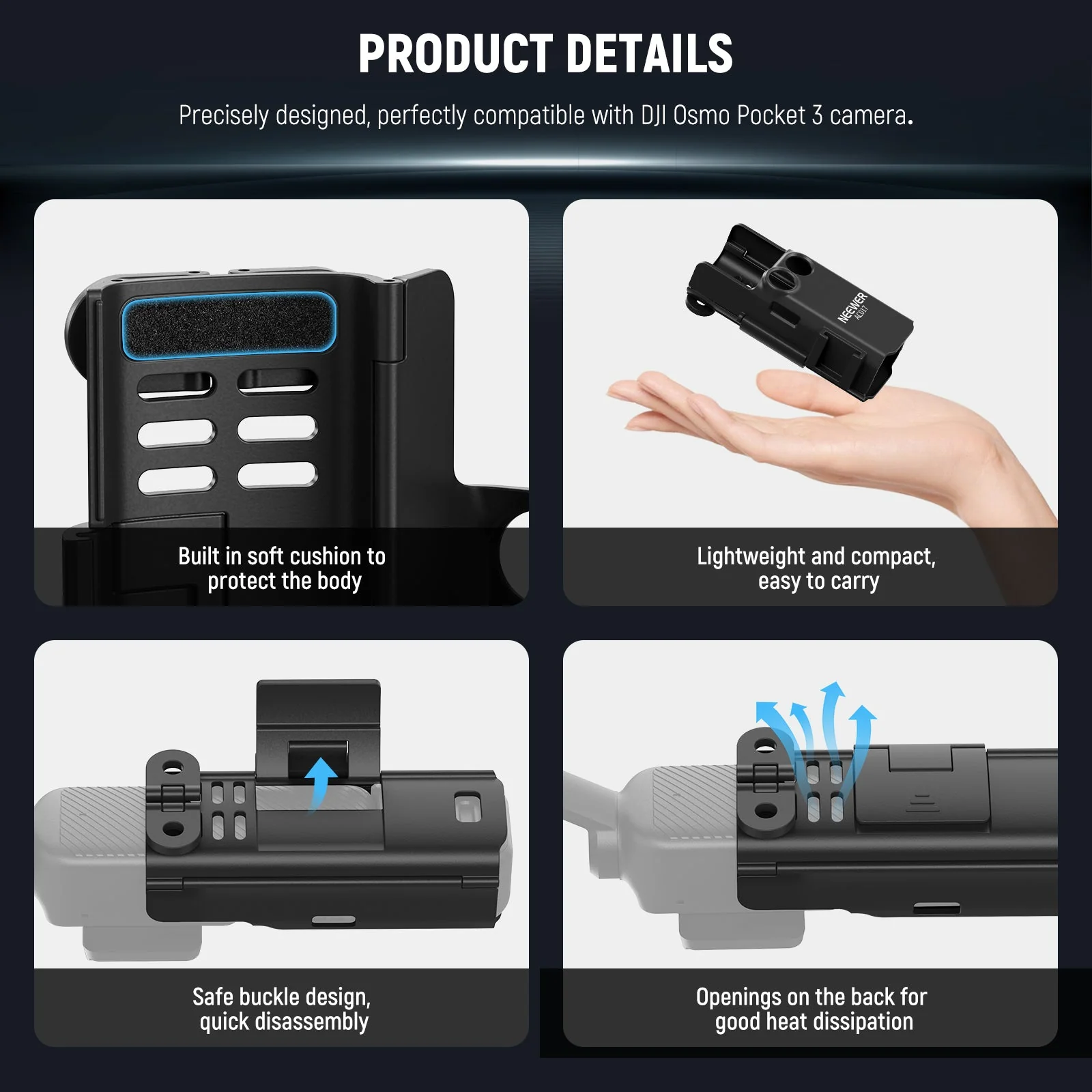 NEEWER BASICS AC017 Extension Mount Adapter für DJI Osmo Pocket 3 - Image 6