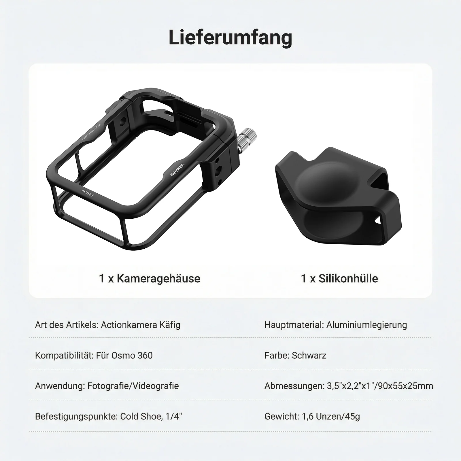 NEEWER AC048 Action Kamera Käfig für DJI Osmo 360 - Image 7