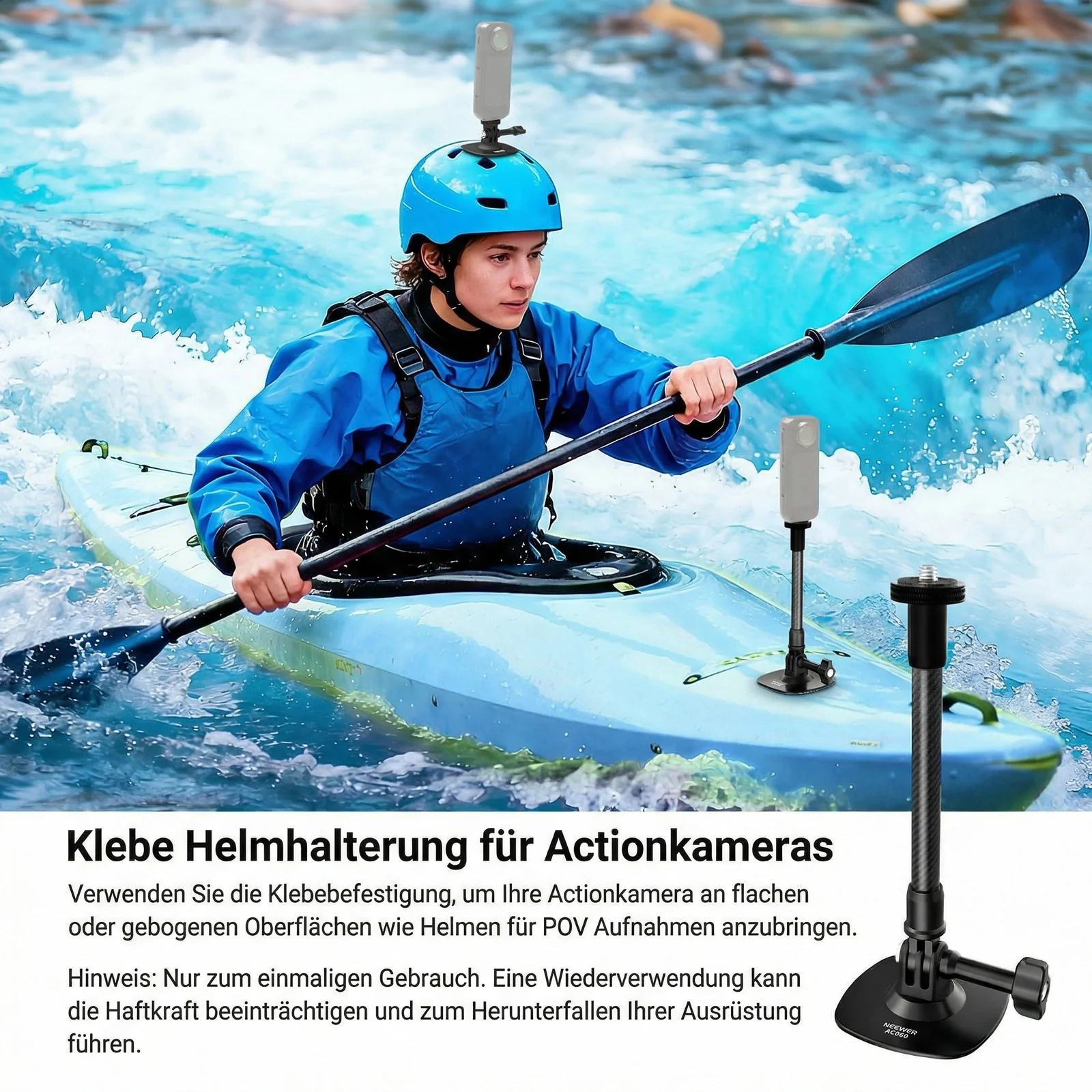 NEEWER AC060 Action-Cam Helmhalterung Set - Image 2