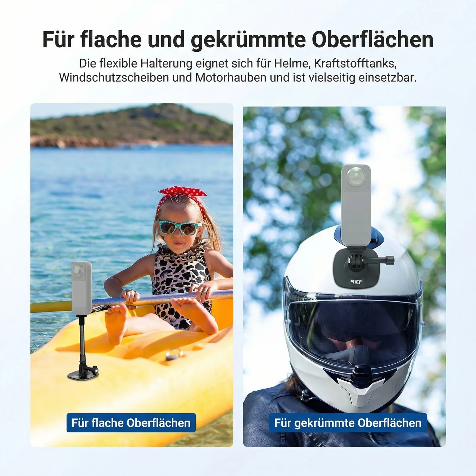 NEEWER AC060 Action-Cam Helmhalterung Set - Image 4