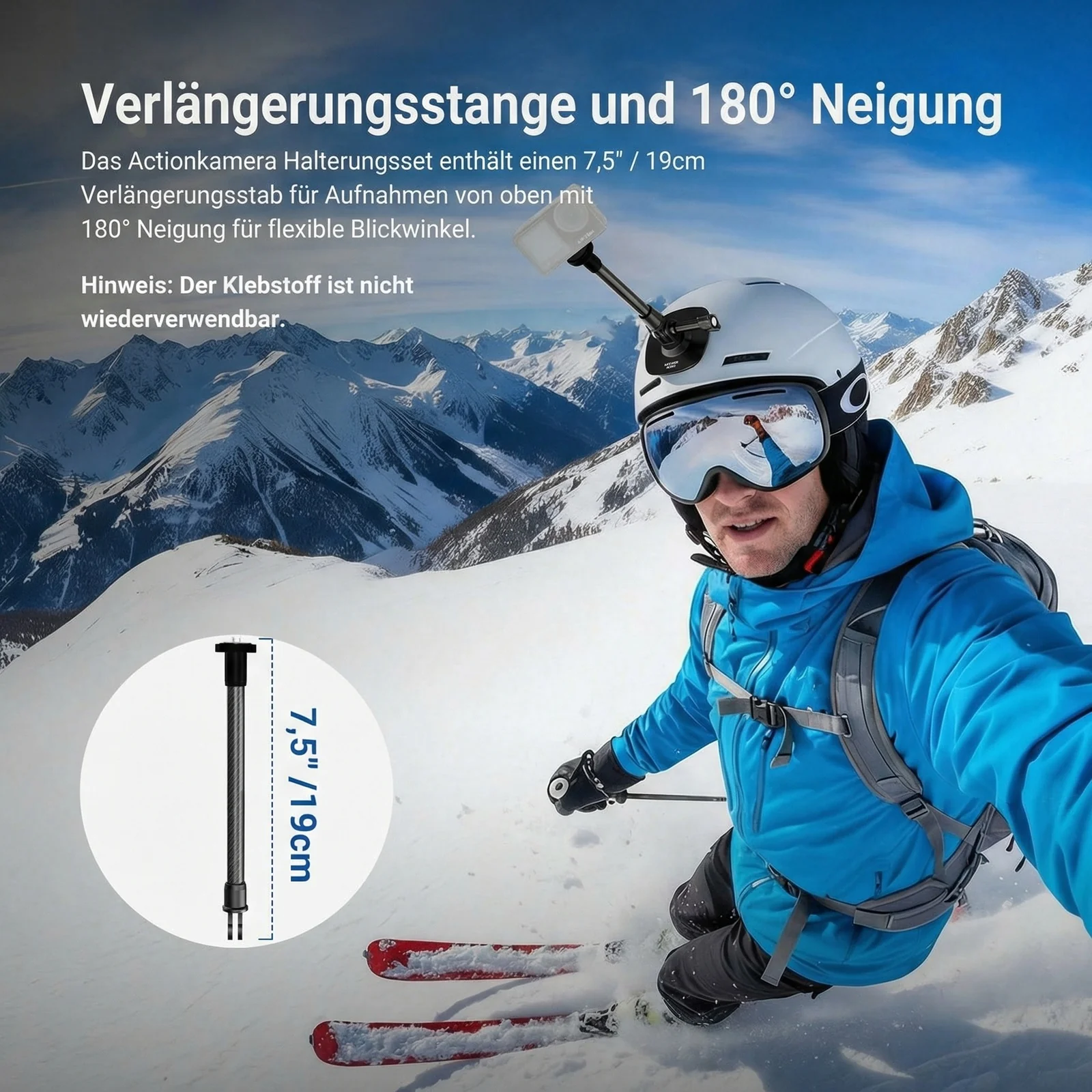 NEEWER AC060 Action-Cam Helmhalterung Set - Image 6