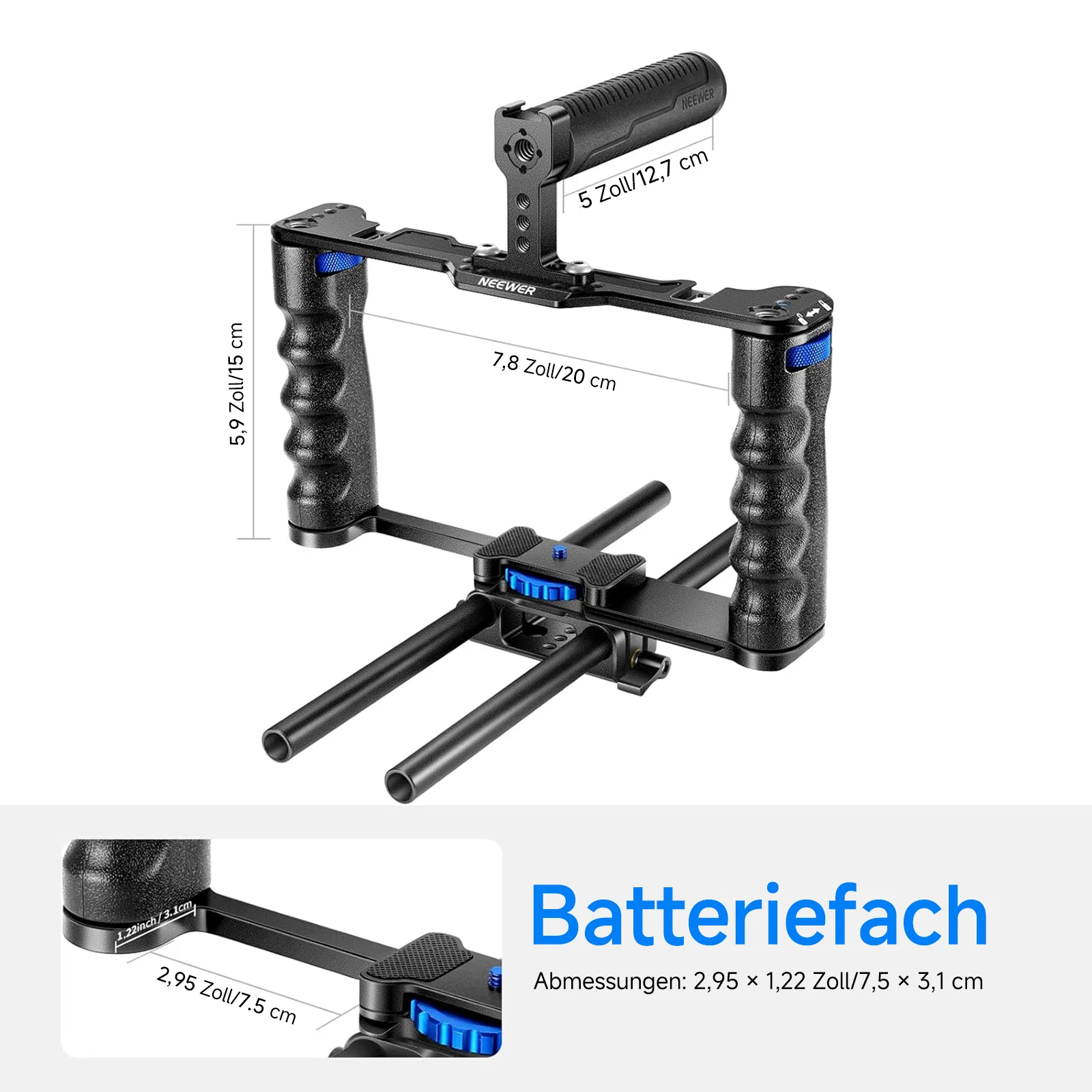 NEEWER VS107 Kamera Videokäfig Rig mit Oberem Griff und Aluminiumlegierung - Image 6