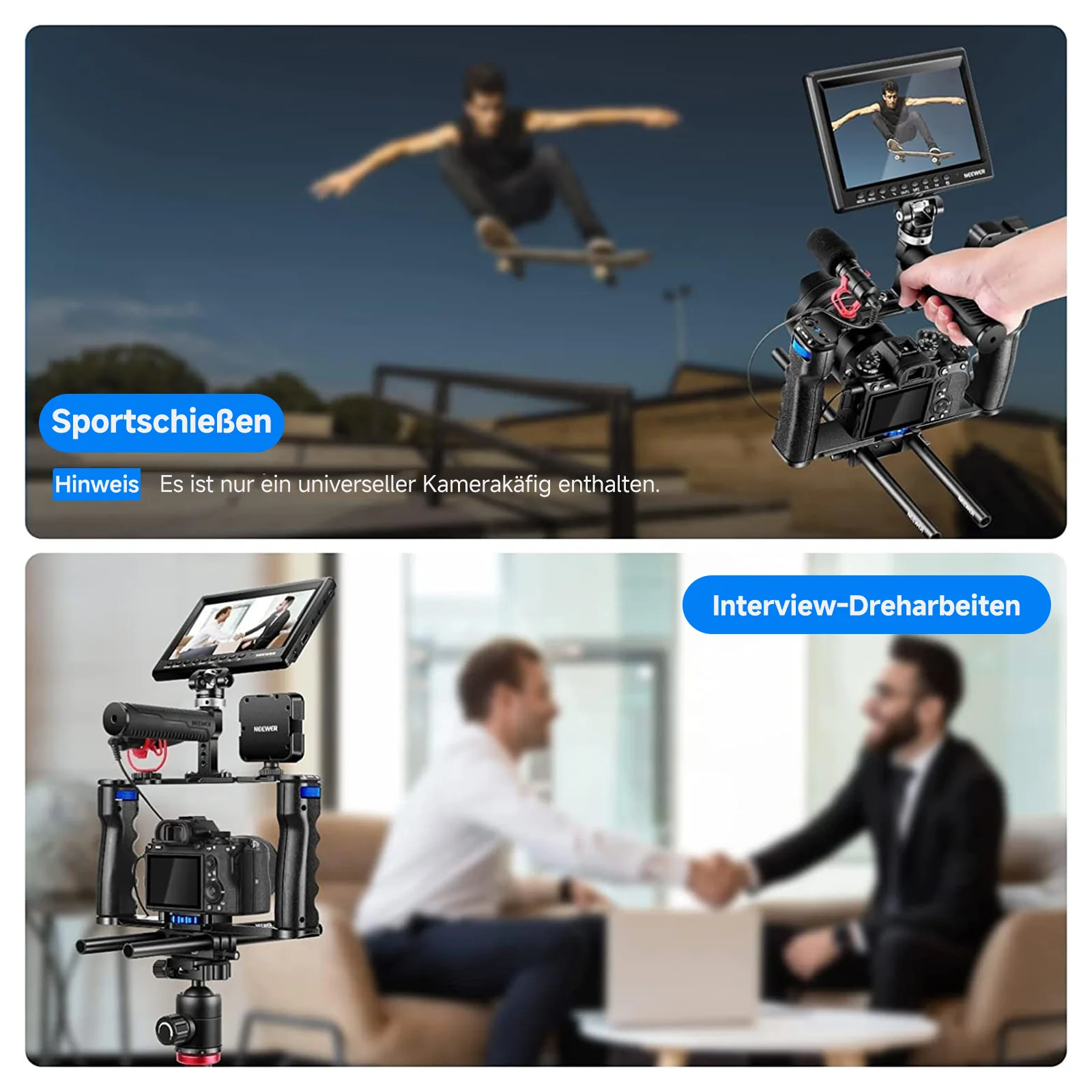 NEEWER VS107 Kamera Videokäfig Rig mit Oberem Griff und Aluminiumlegierung - Image 7