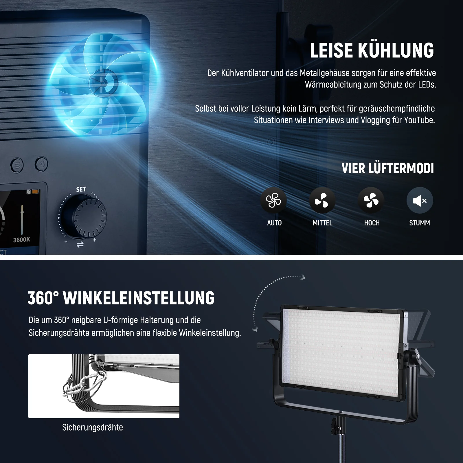 NEEWER AP100B 100W Bi-Color LED Video Leuchtpanel - Image 8