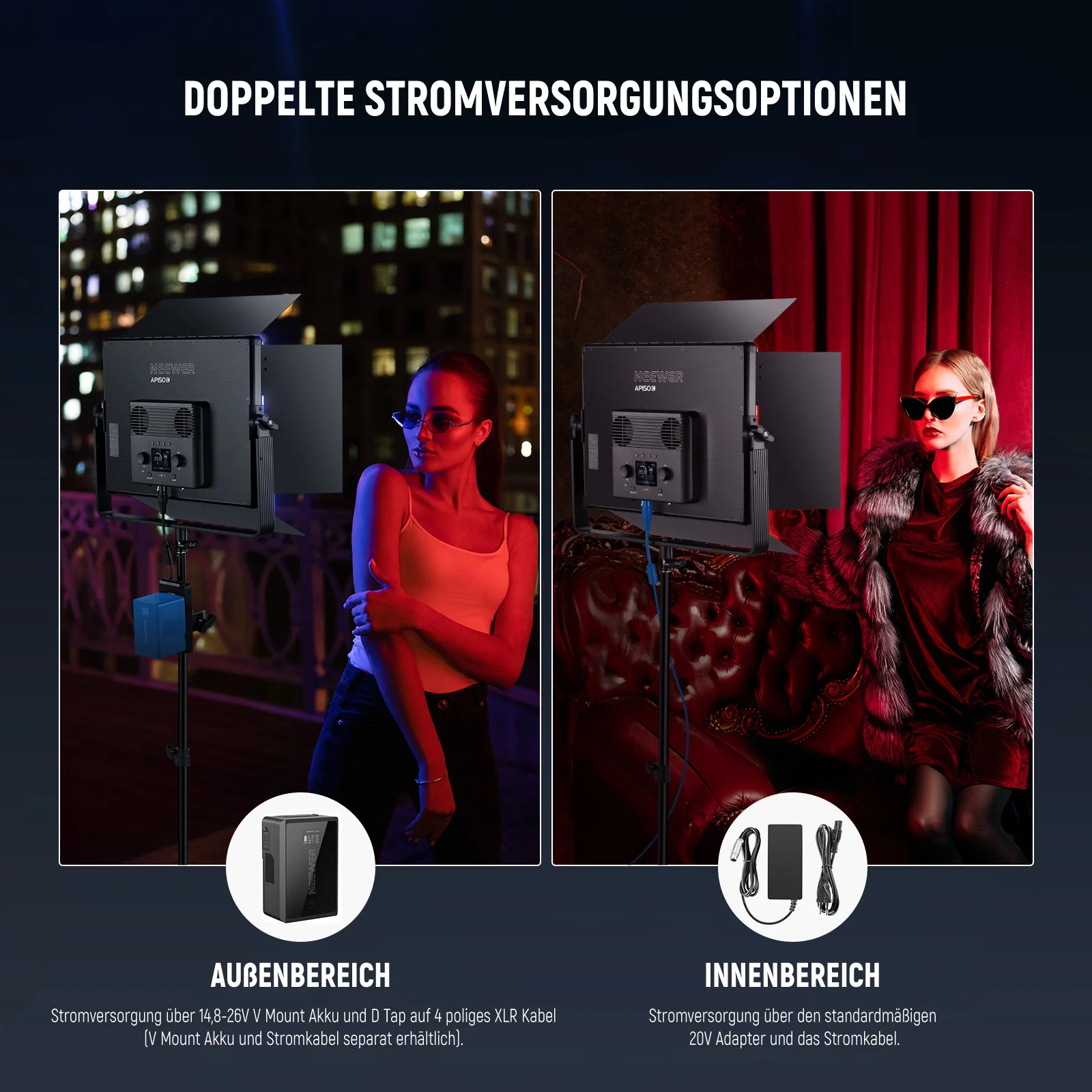 NEEWER AP150C 150W RGB LED Panel Videolicht Set - Image 7