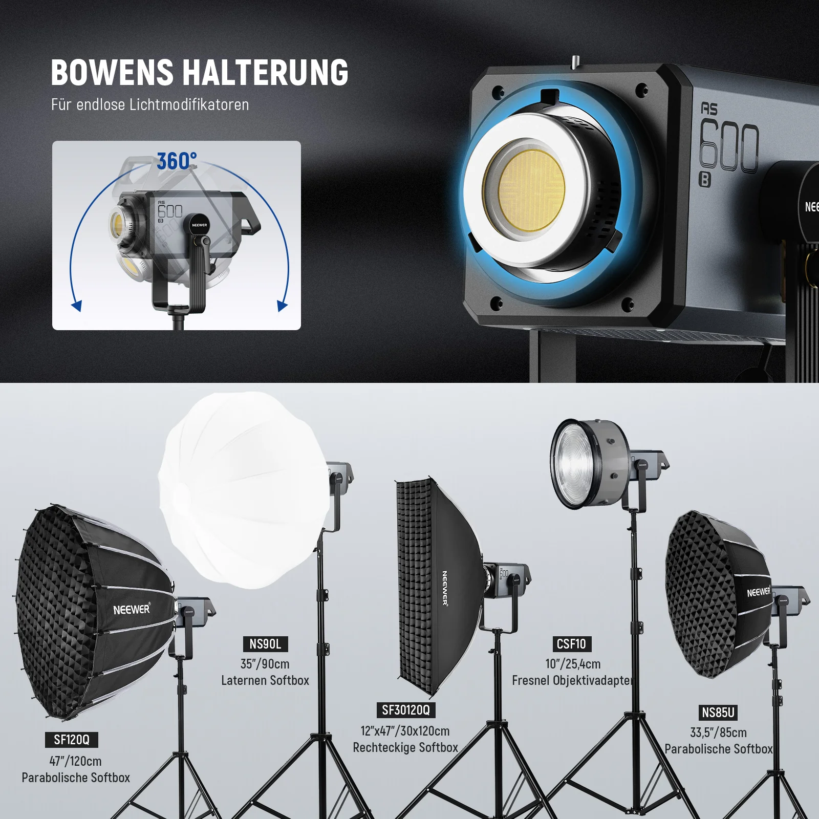 NEEWER AS600B 600W COB Videoleuchte - Image 8