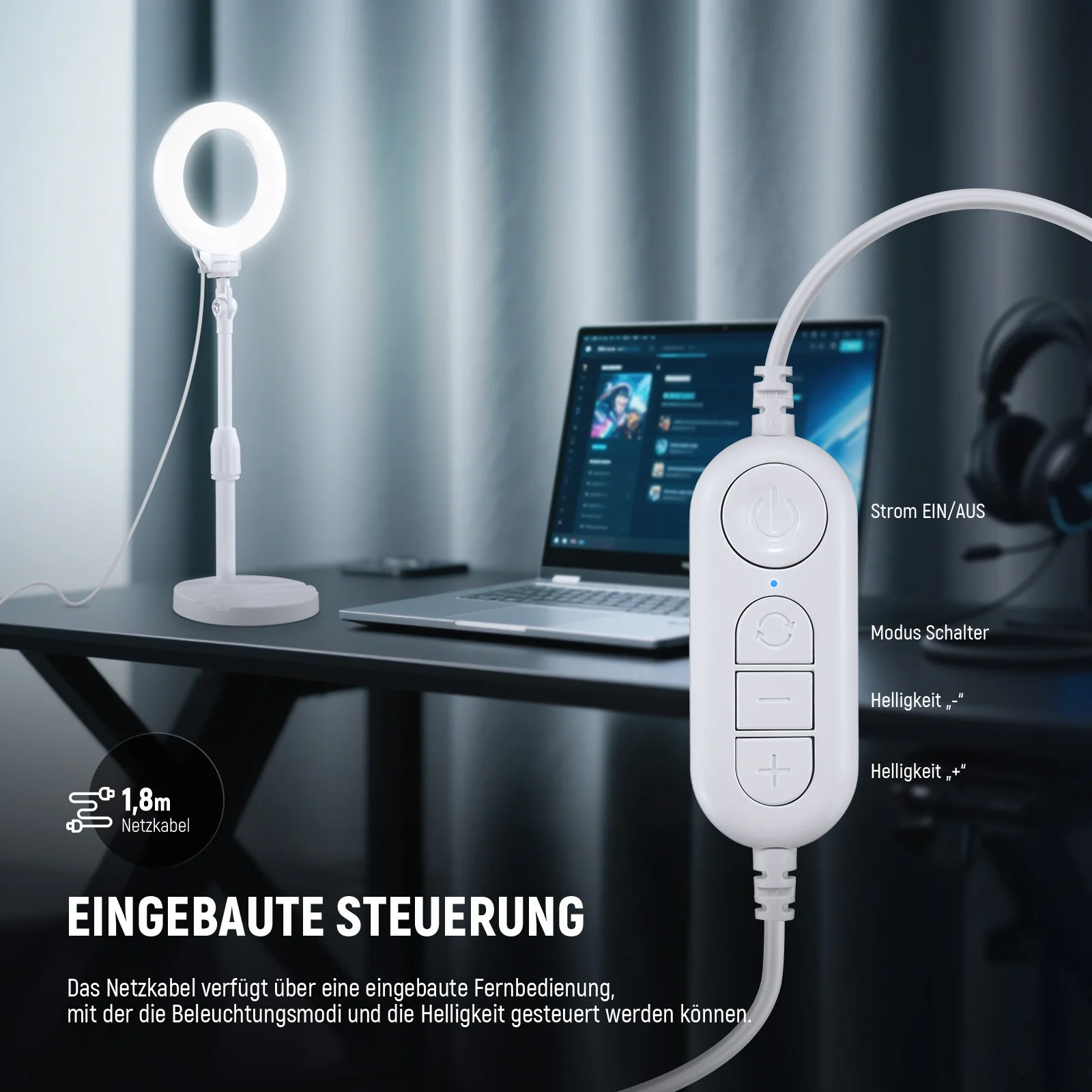NEEWER BASICS BR60 5"/13cm Tisch Ringlicht mit Ständer - Image 4
