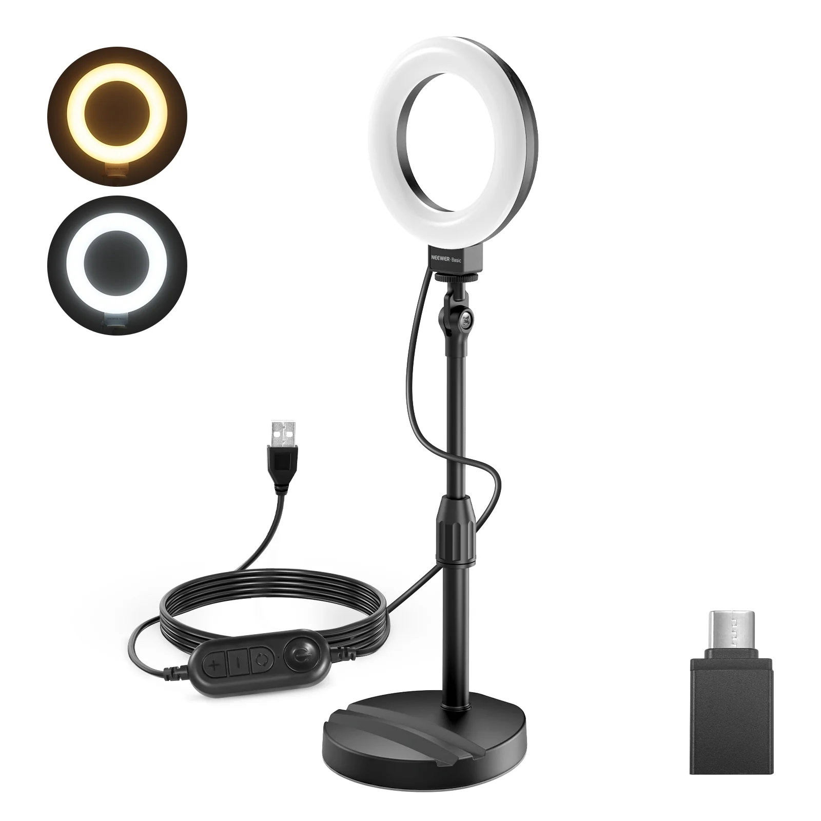 NEEWER BASICS BR60 5"/13cm Tisch Ringlicht mit Ständer - Image 9