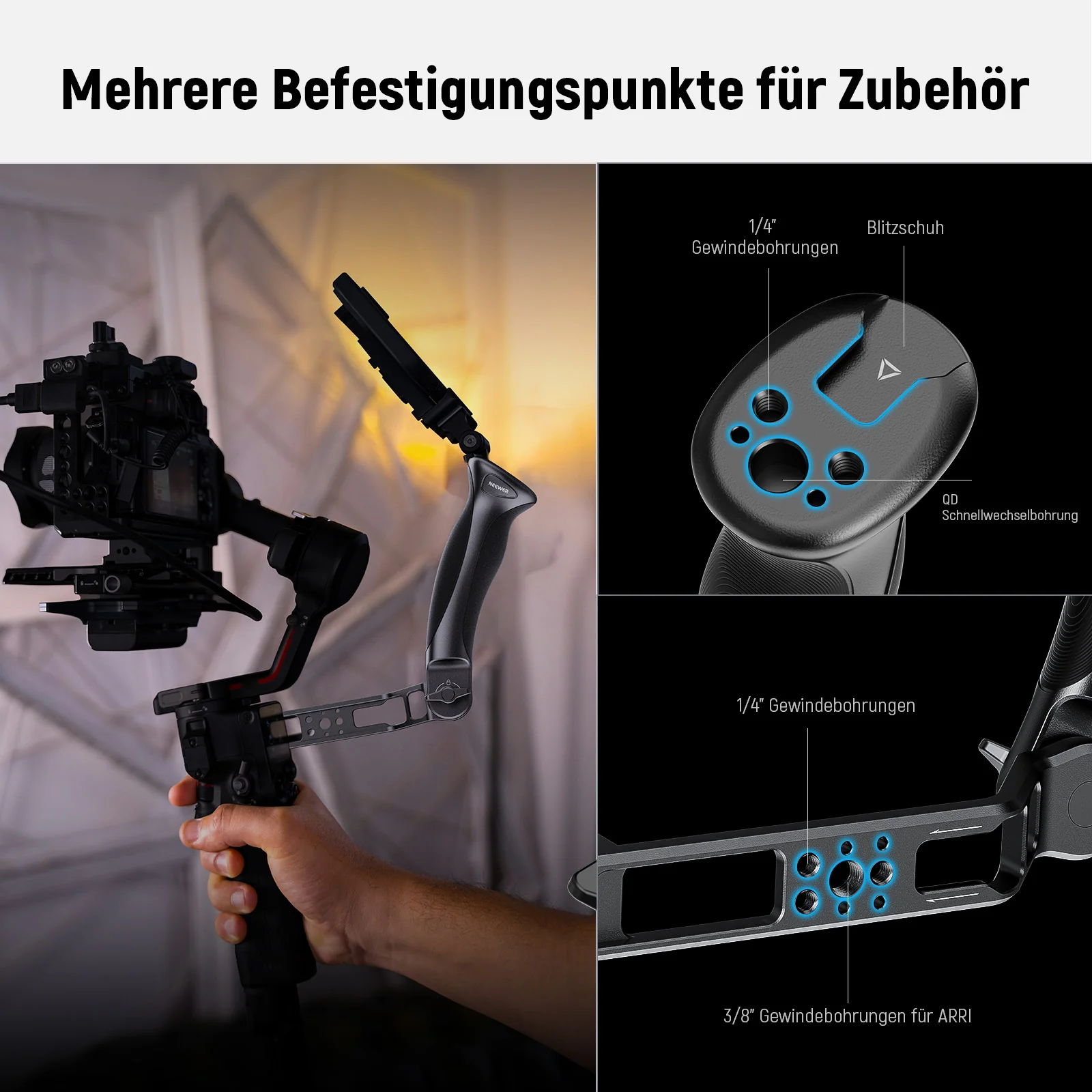 NEEWER BASICS CA143 Verstellbarer Gimbal Griff Sling Handle für DJI RS Serie - Image 4