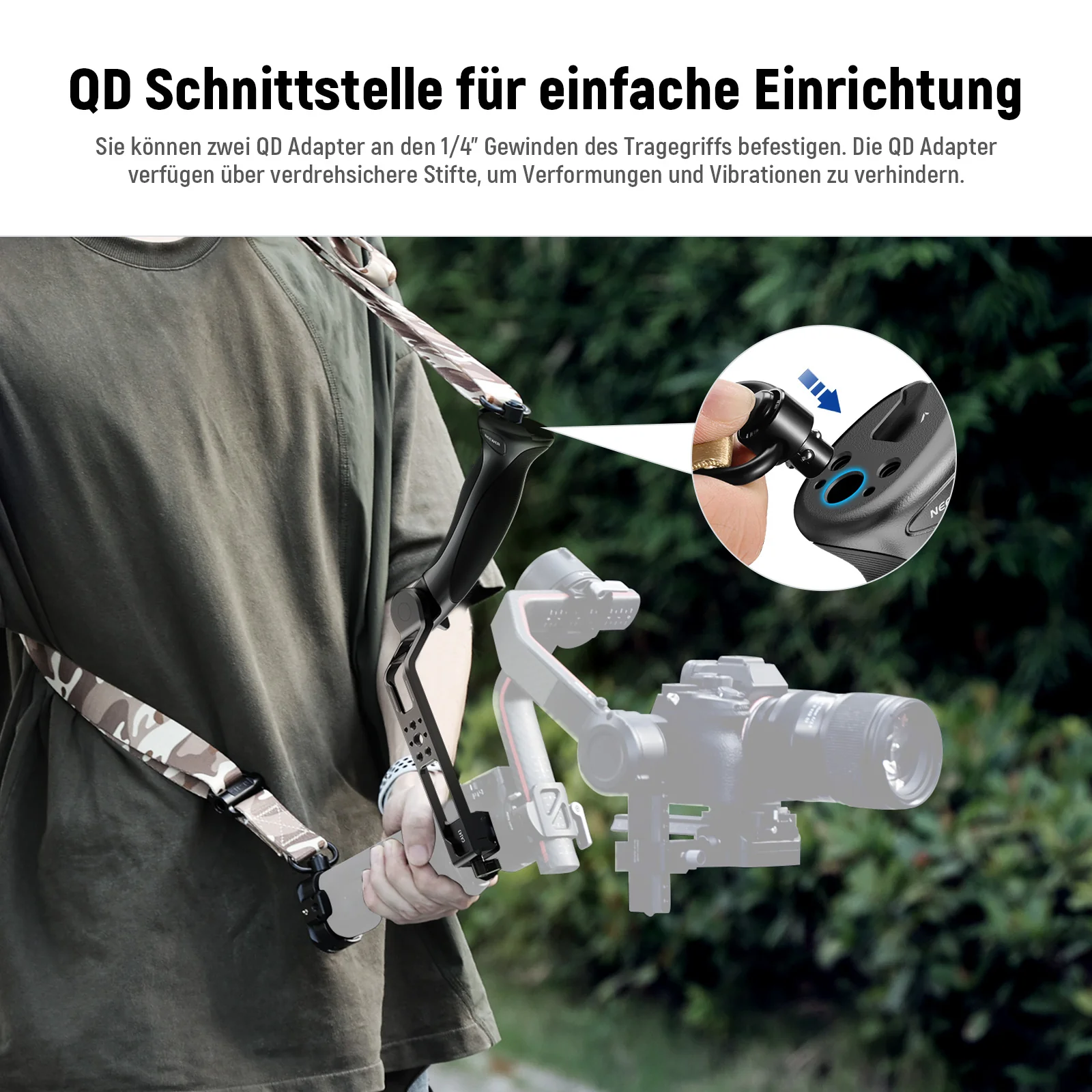 NEEWER BASICS CA143 Verstellbarer Gimbal Griff Sling Handle für DJI RS Serie - Image 6