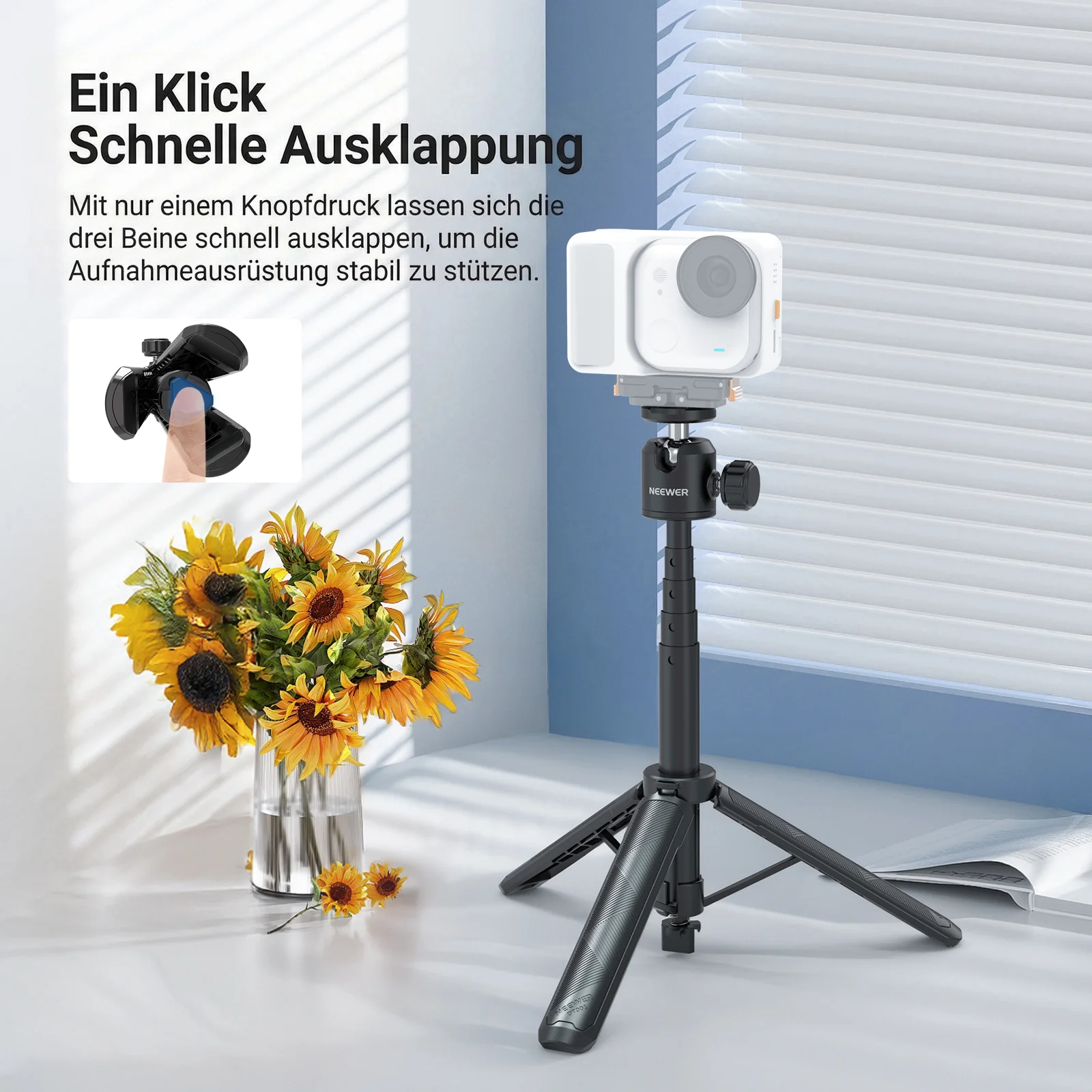 NEEWER BASICS DT001 Ausziehbarer Selfie Stick Stativ - Image 3