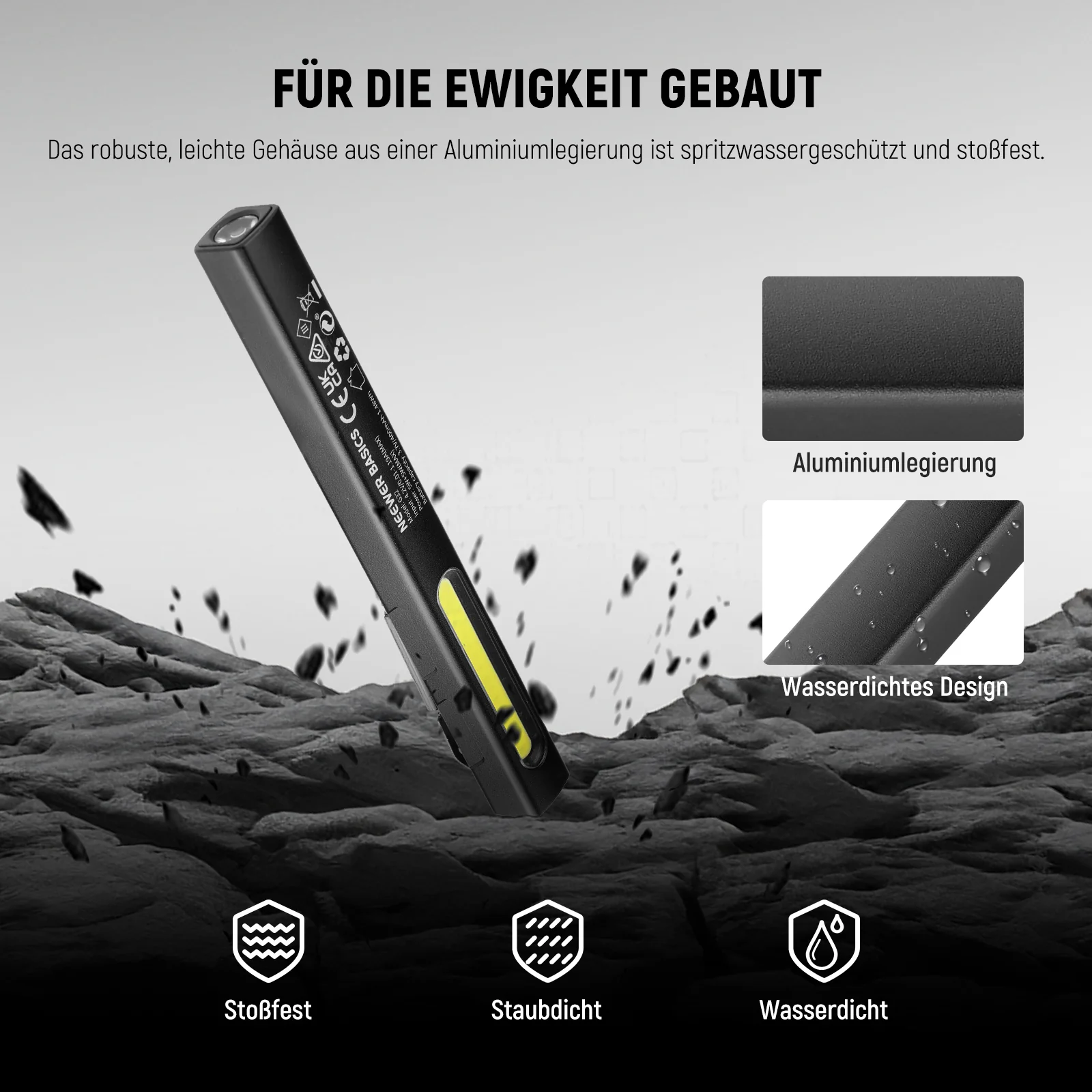 NEEWER BASICS G32 2 in 1 EDC Taschenlampe mit seitlichem COB Flutlicht - Image 5