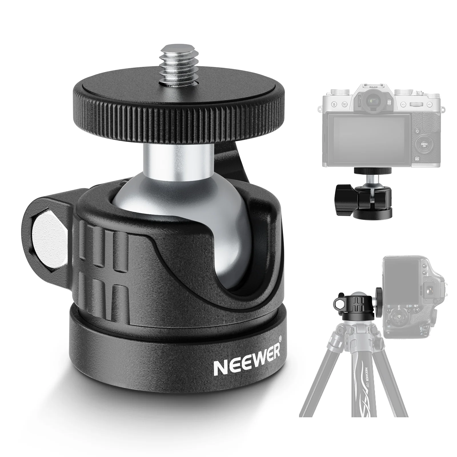 NEEWER BASICS GM01 Mini Kugelkopf, Stativkopf Kamera Montageadapter