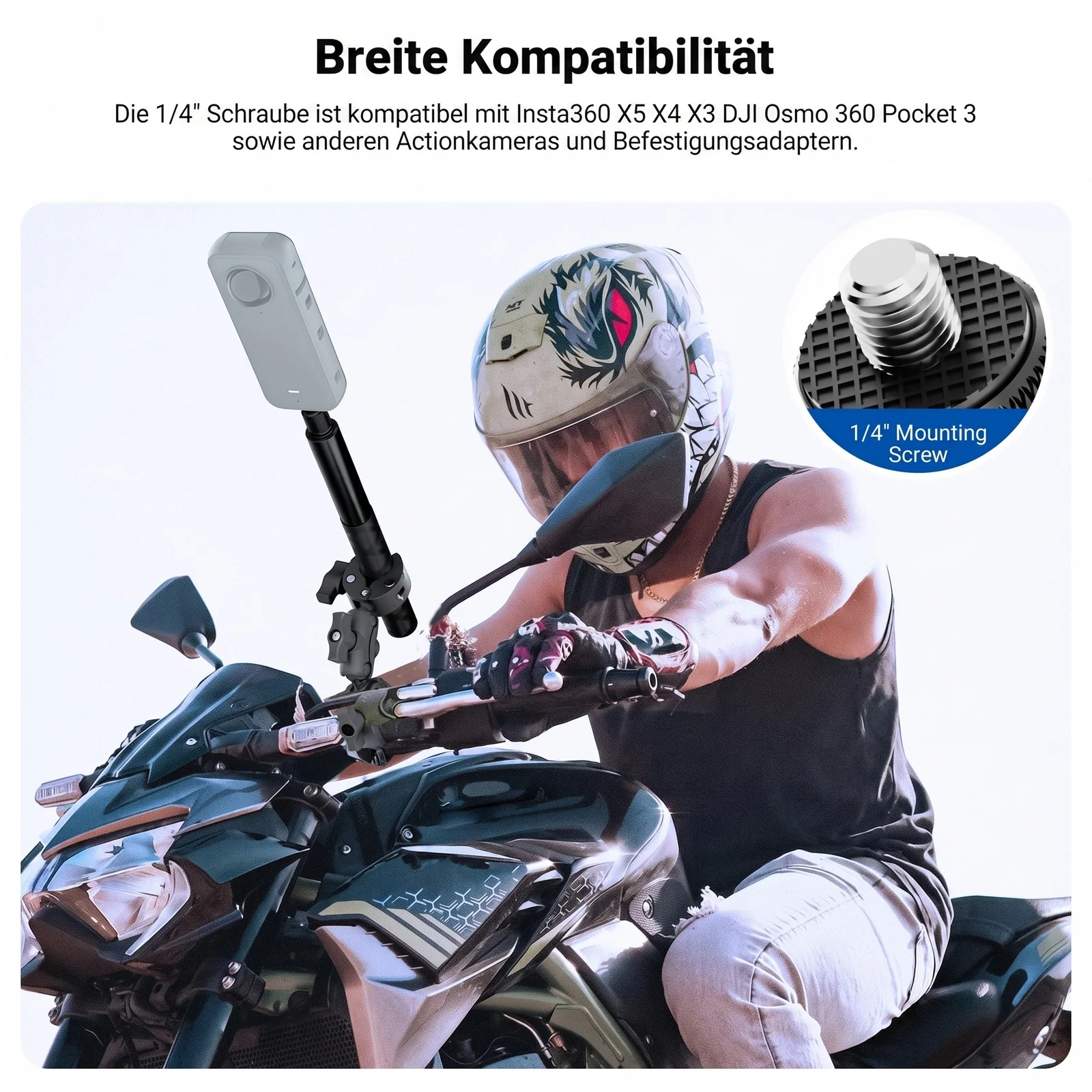 NEEWER BASICS GP-32 Motorrad Klemmhalterung Zubehör Set - Image 3