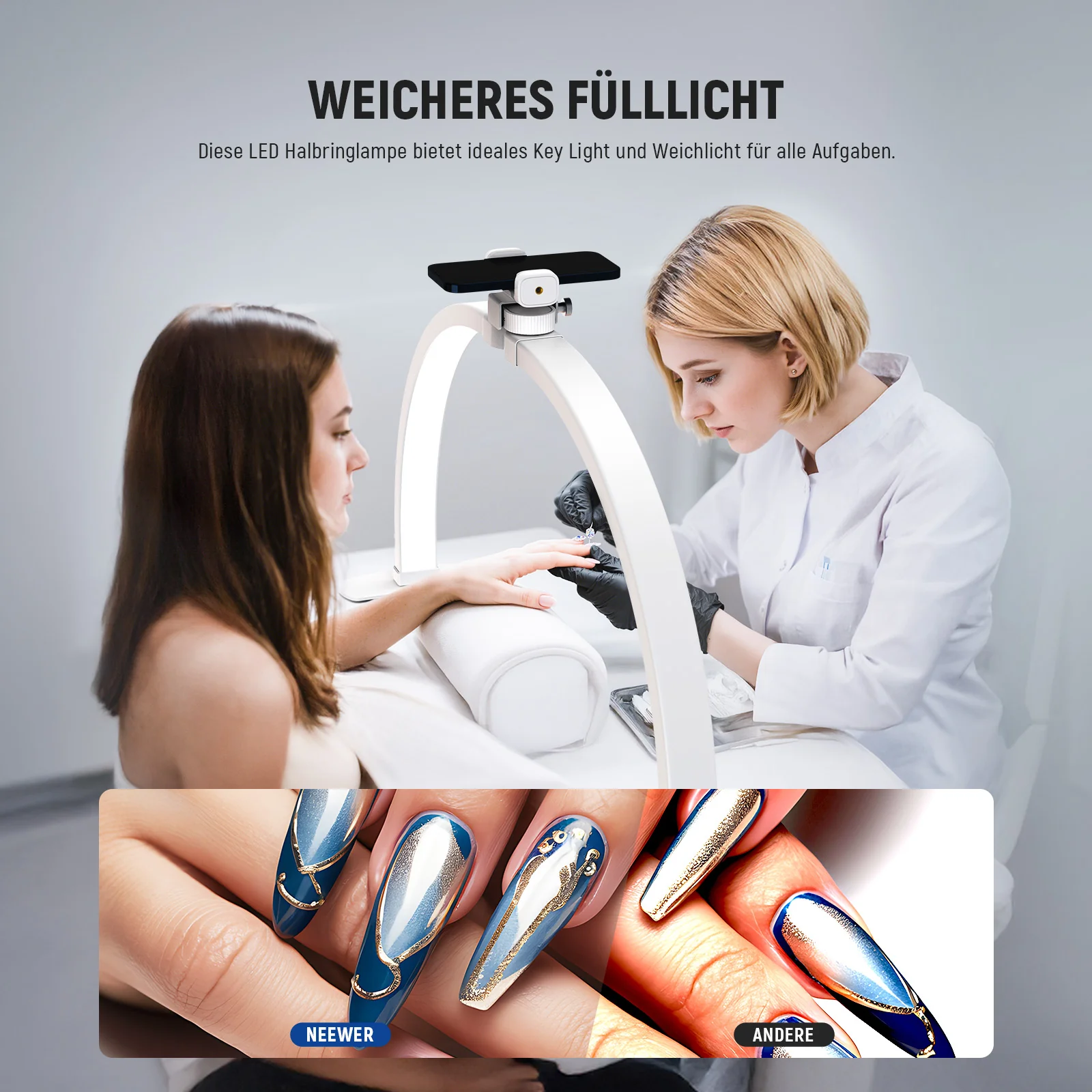 NEEWER BASICS HM02-D 36W 29" Halbmond Nagellampe für Tisch - Image 3