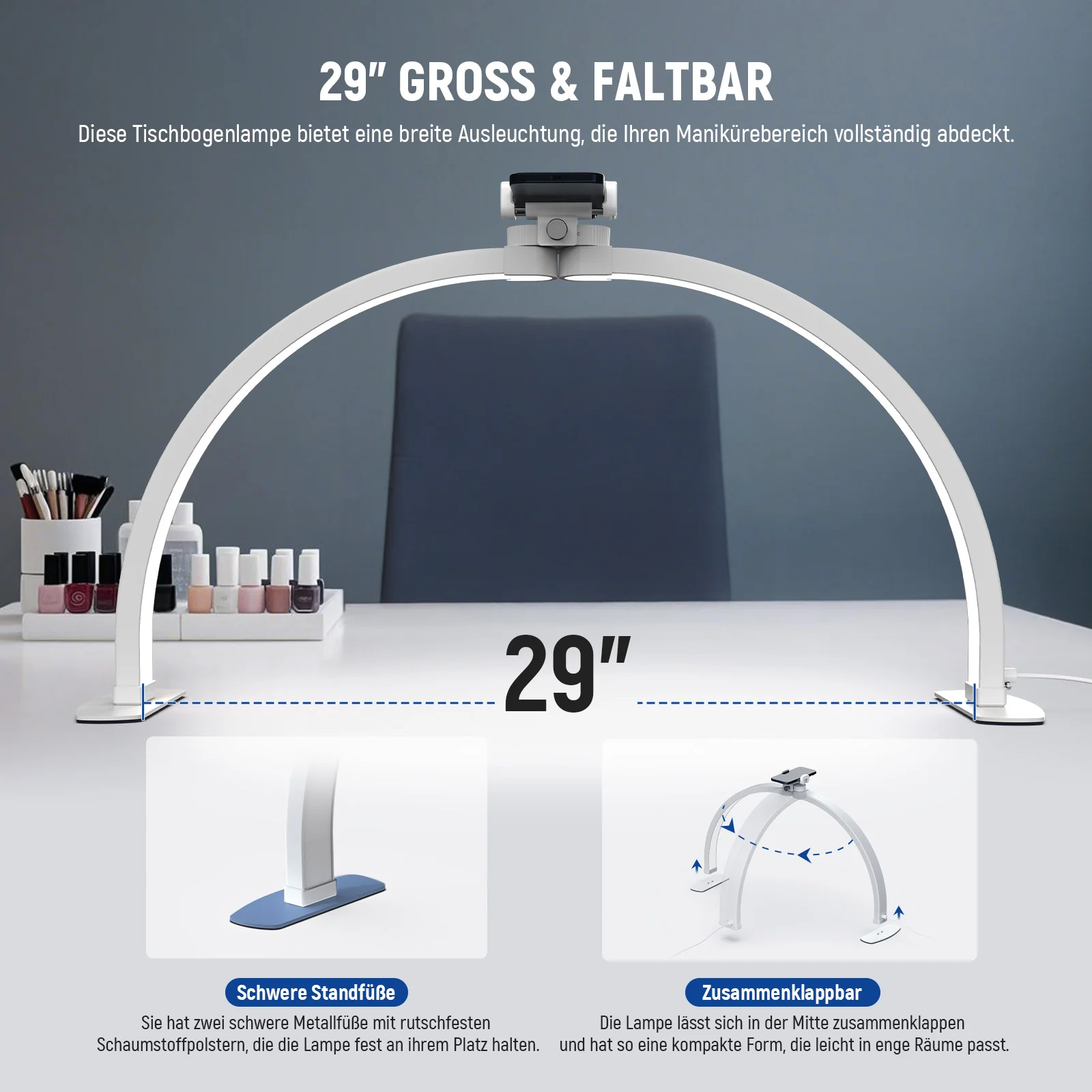 NEEWER BASICS HM02-D 36W 29" Halbmond Nagellampe für Tisch - Image 5