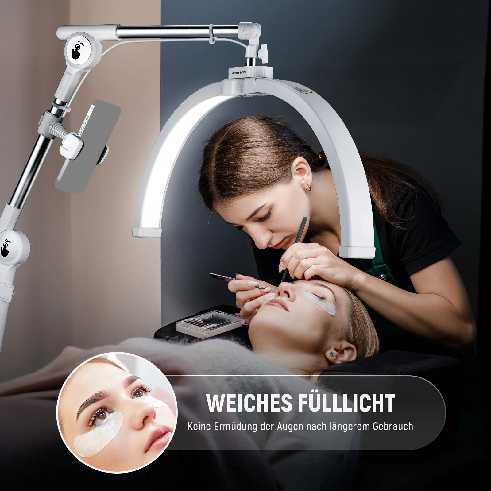 NEEWER BASICS HM03-D 30W 22" LED Klappbare Bogenlampe für Wimpernstyling - Image 3