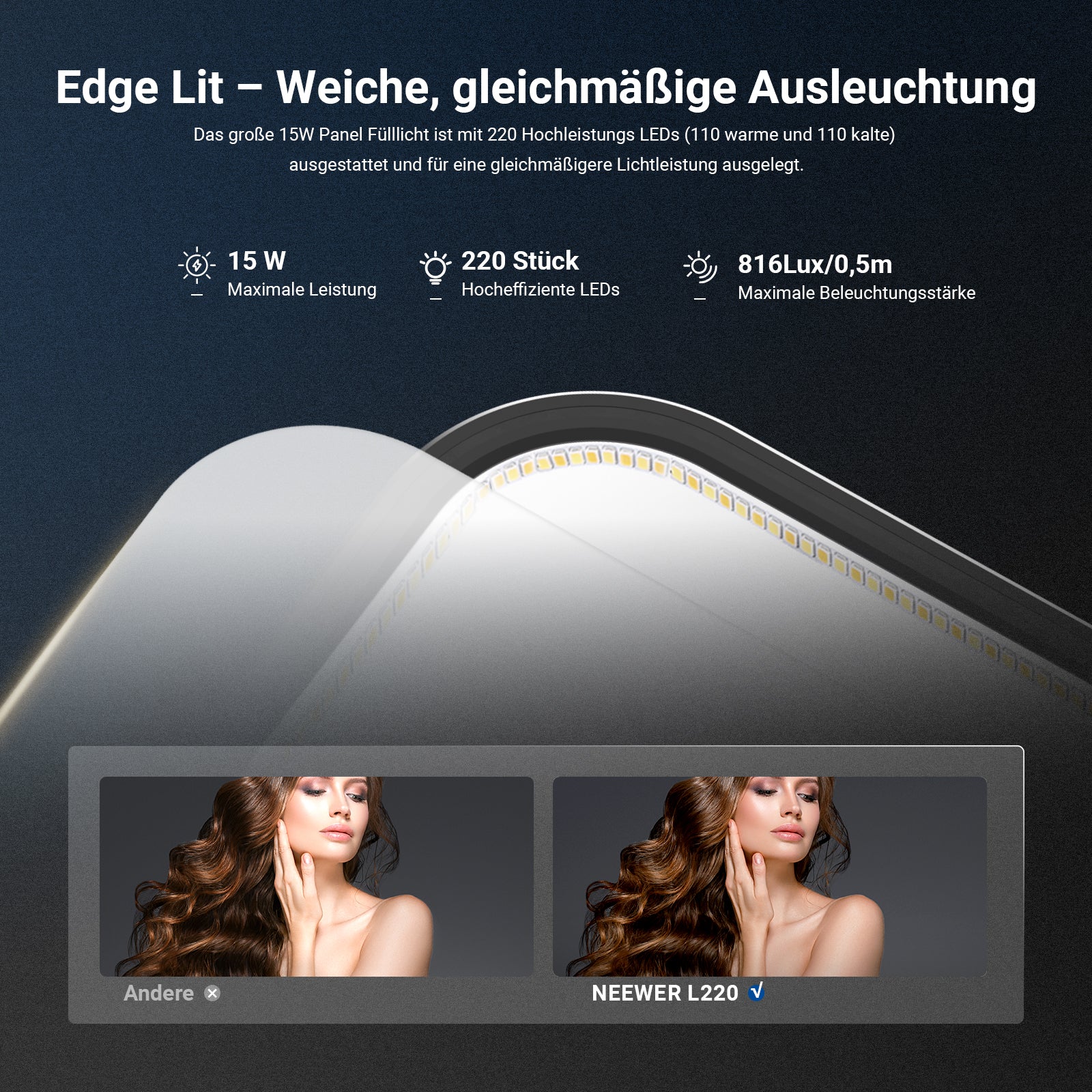 NEEWER BASICS L220 15W 10.8" Bi-Color Schreibtischlampe für Videokonferenz - Image 4