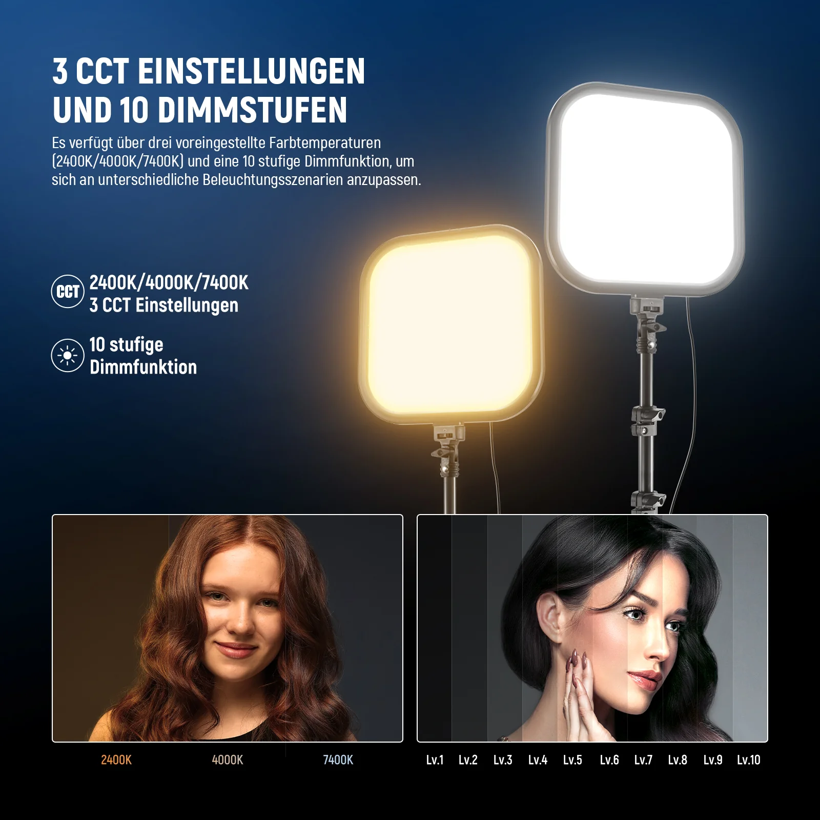 NEEWER BASICS L220 15W 10.8" LED Video Panelleuchte Set - Image 11