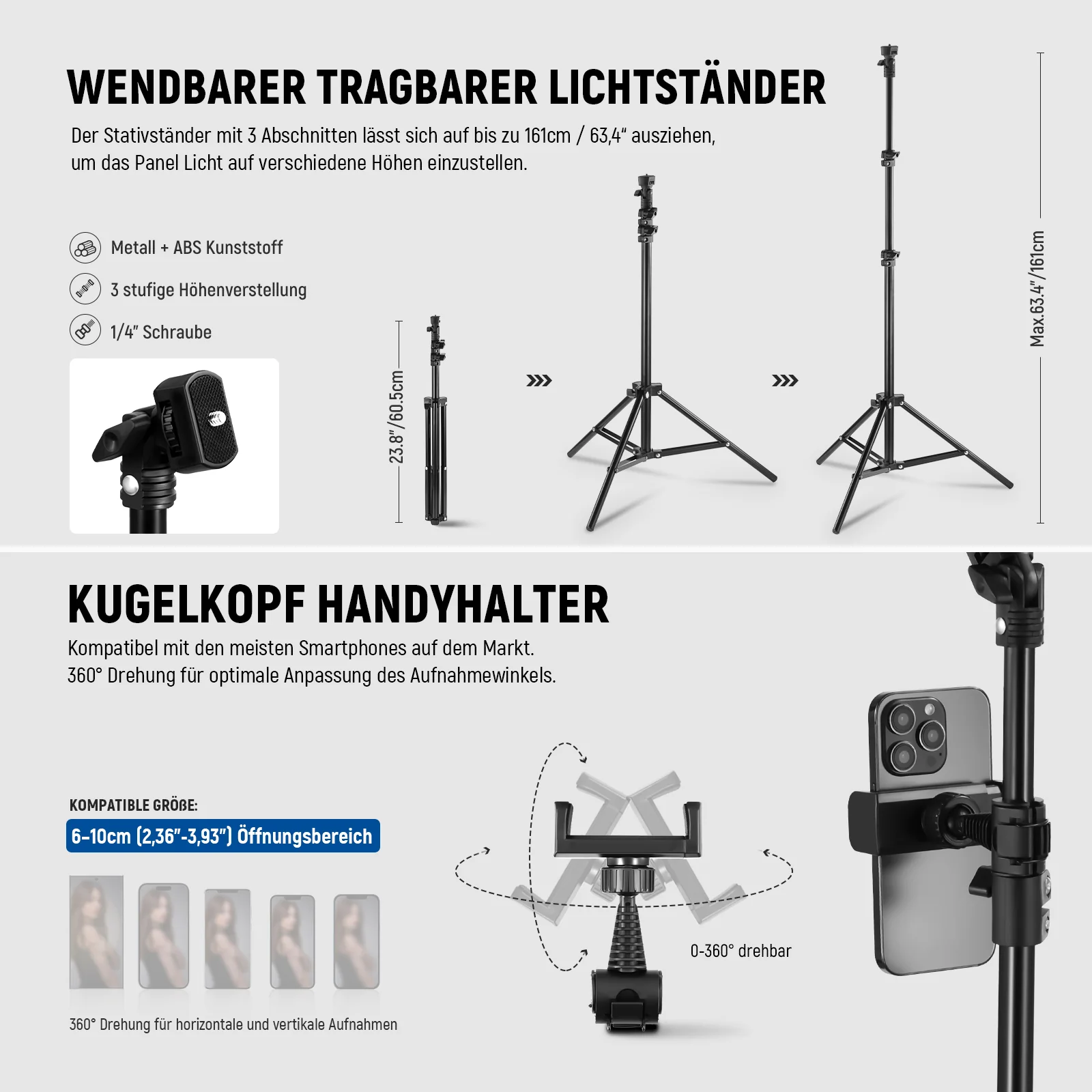 NEEWER BASICS L220 15W 10.8" LED Video Panelleuchte Set - Image 13