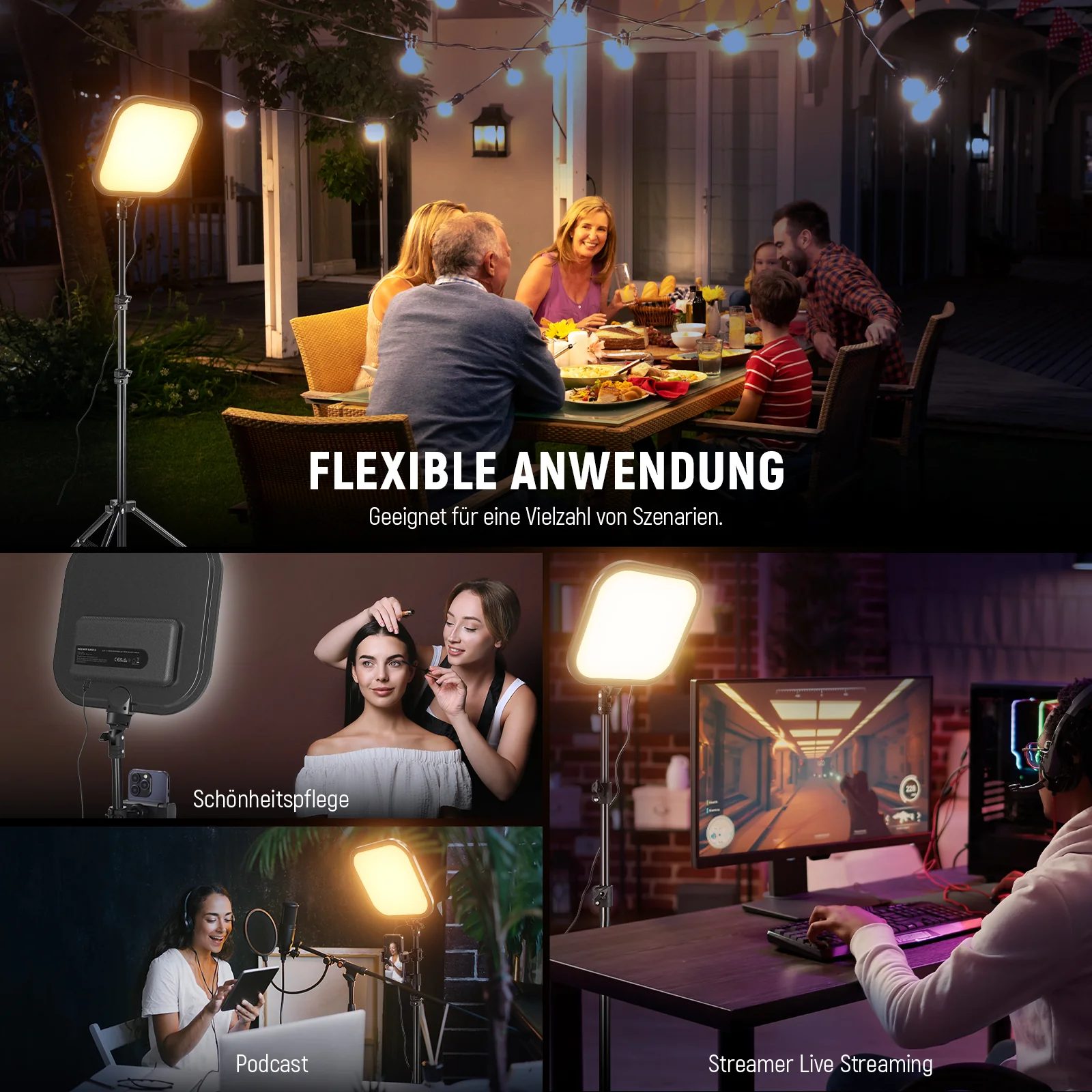 NEEWER BASICS L220 15W 10.8" LED Video Panelleuchte Set - Image 6