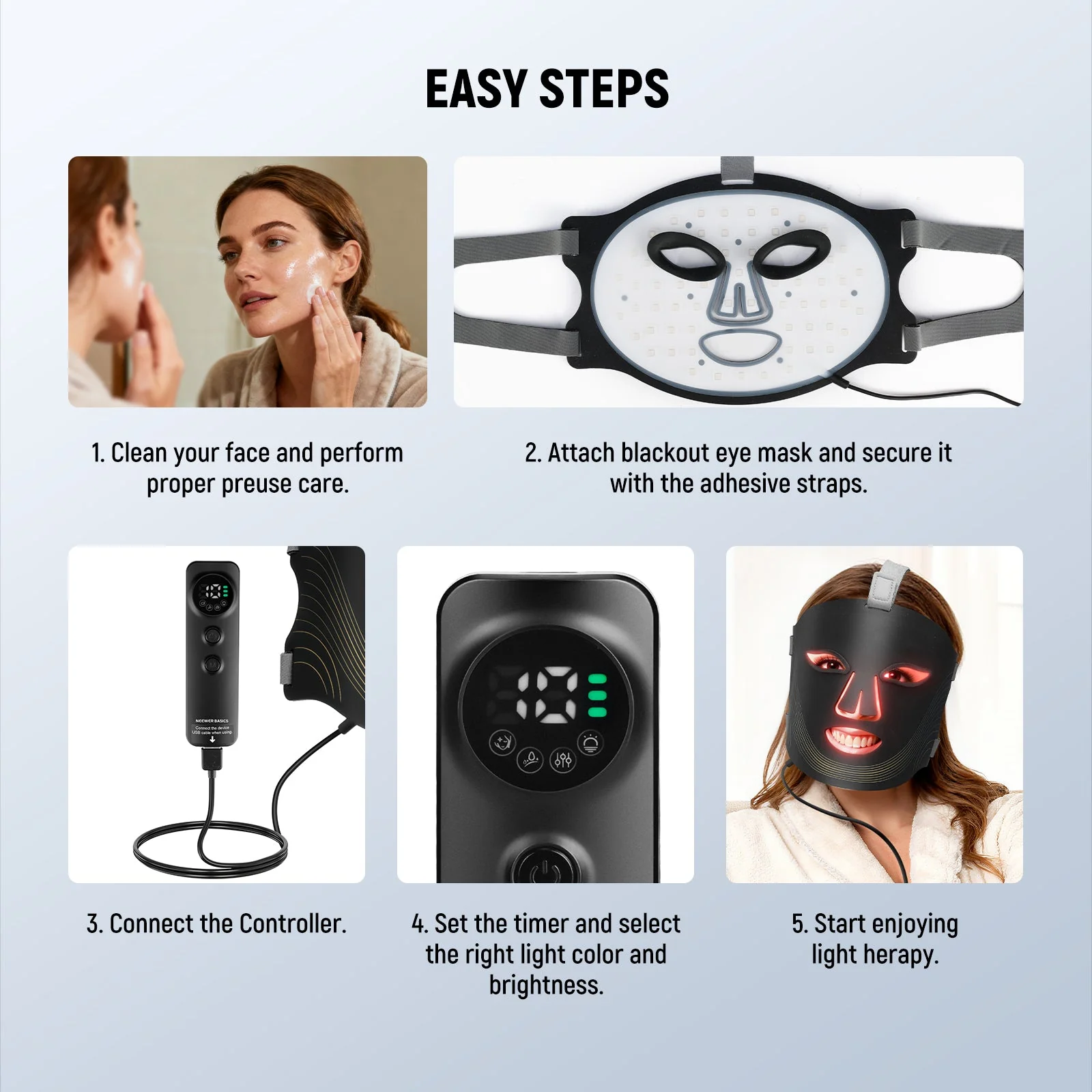 NEEWER BASICS M08 LED Gesichtsmaske Lichttherapie - Image 8