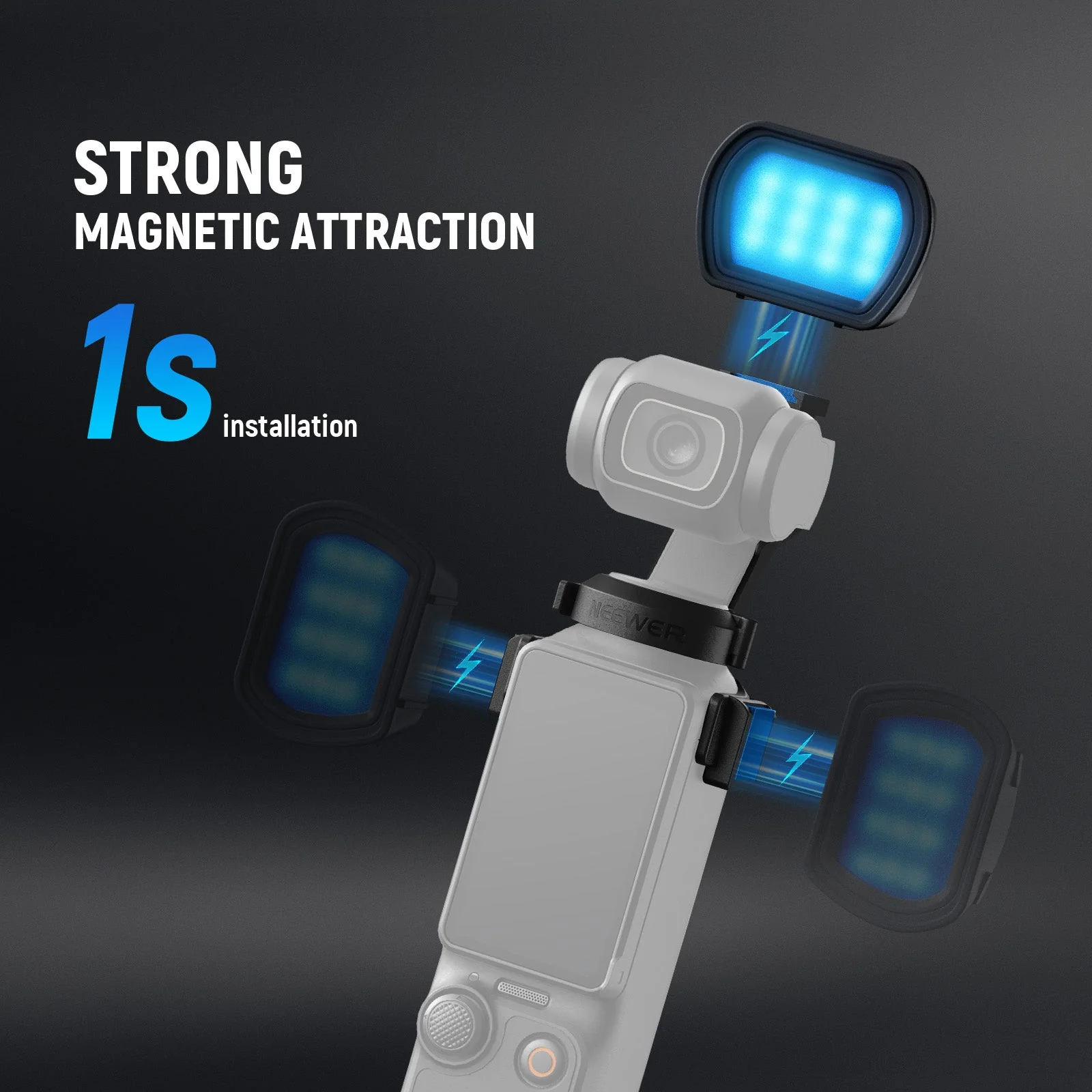 NEEWER BASICS M21C magnetisches RGB Selfie Licht für DJI OSMO Pocket 3 - Image 3