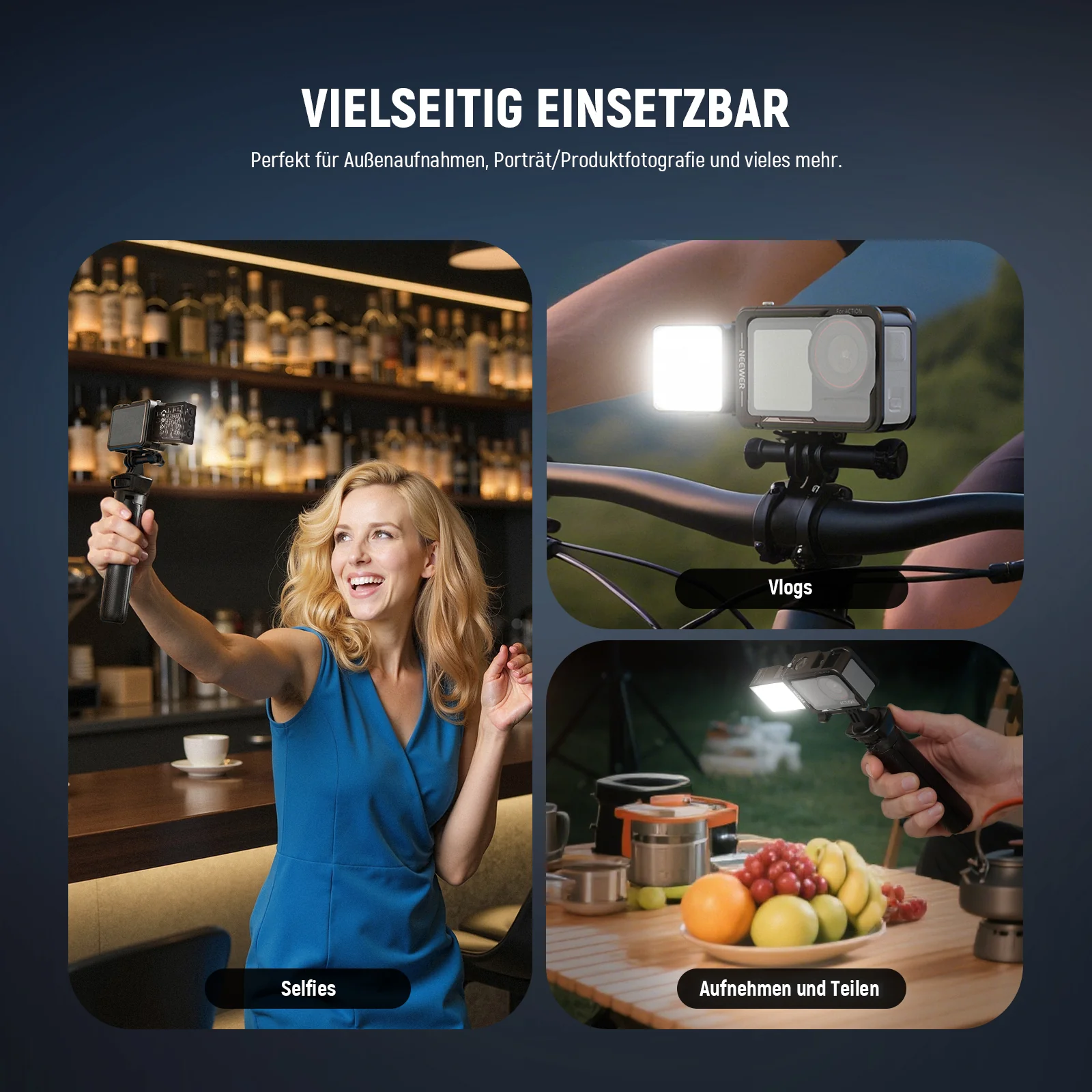 NEEWER BASICS M25/M26 magnetisches LED Videolicht für DJI OSMO Nano Action 3/4/5 Pro - Image 12