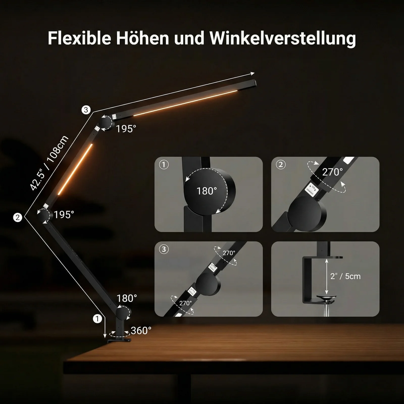 NEEWER BASICS ME-DL02 12W Clip On Schreibtischlampe - Image 4