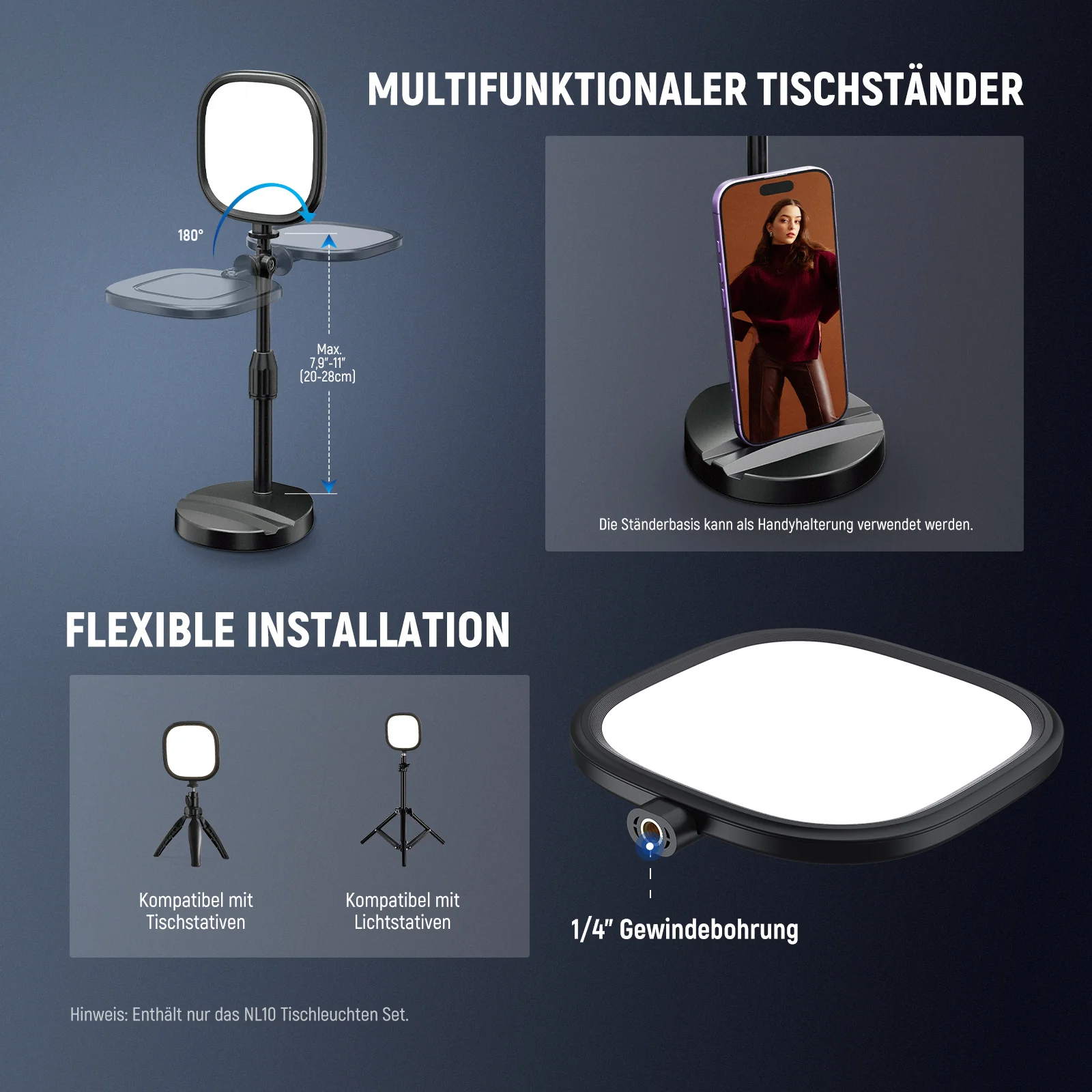 NEEWER BASICS NL10 5" Bi-Color Tisch Videolicht - Image 5