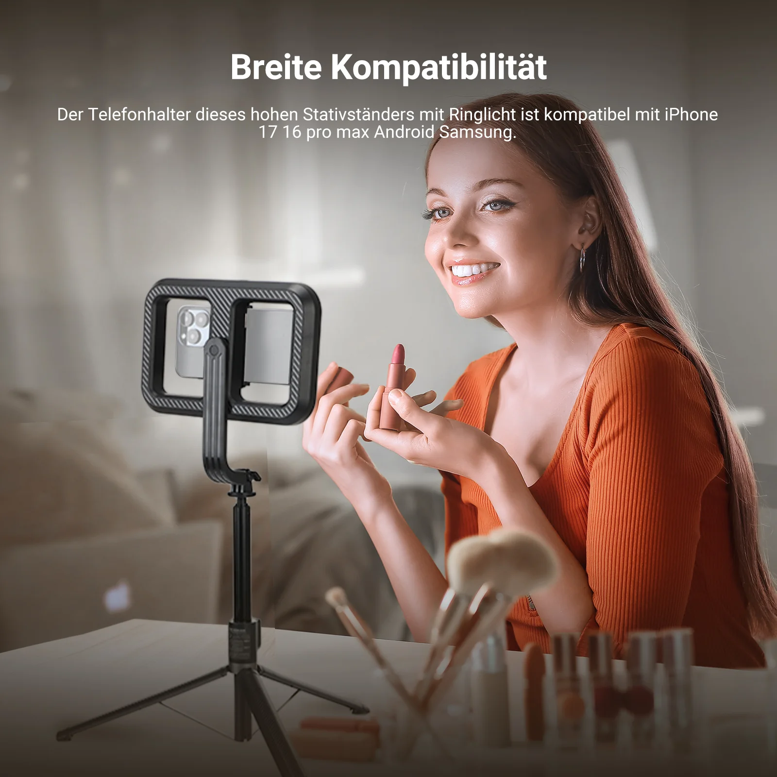 NEEWER BASICS NL100B 10W Vlog Selfie Licht mit Stativ - Image 4