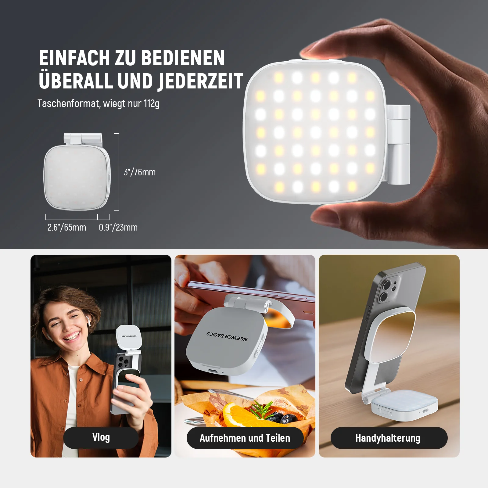 NEEWER BASICS NL45B Magnetisches Selfie Licht - Image 17