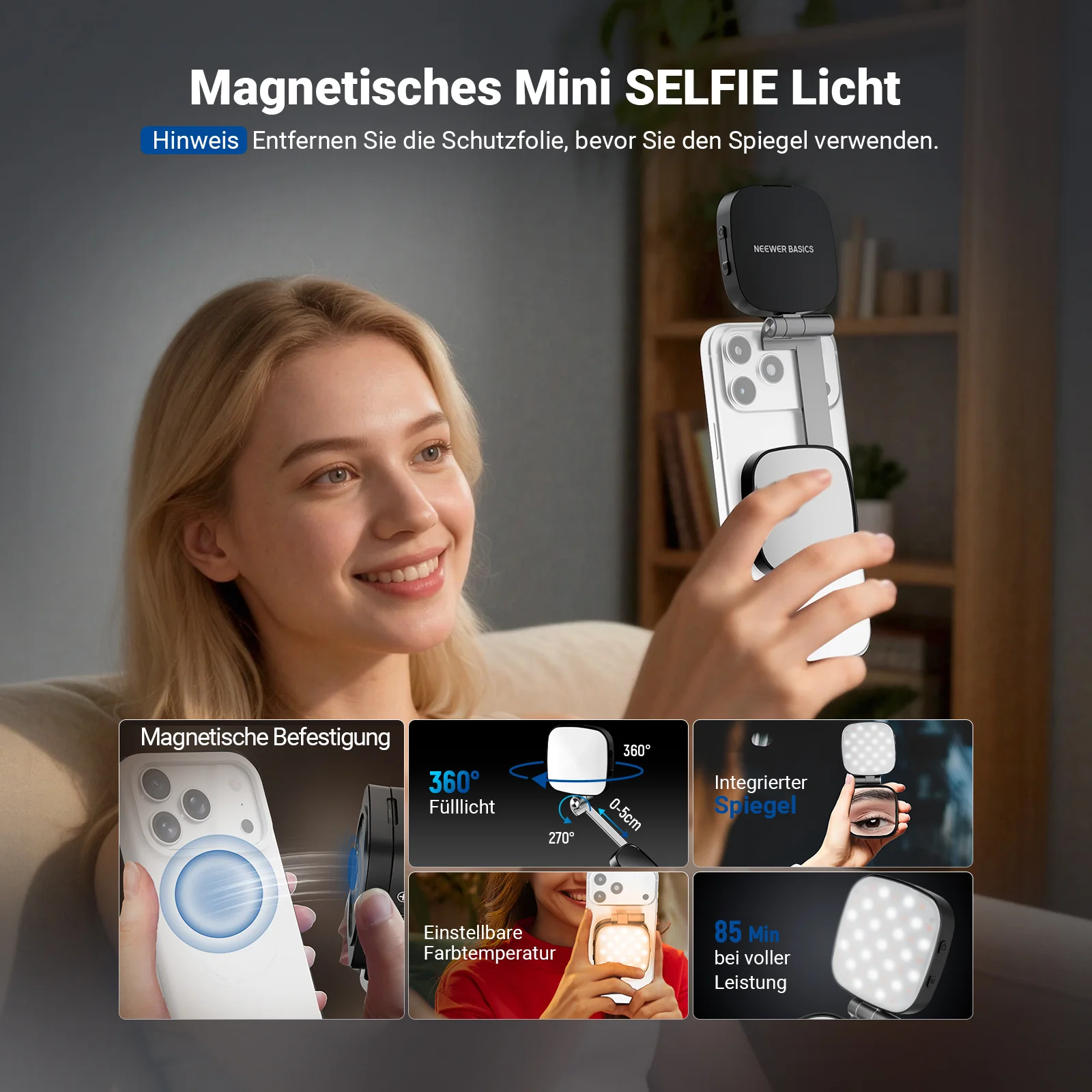 NEEWER BASICS NL45B Magnetisches Selfie Licht - Image 3