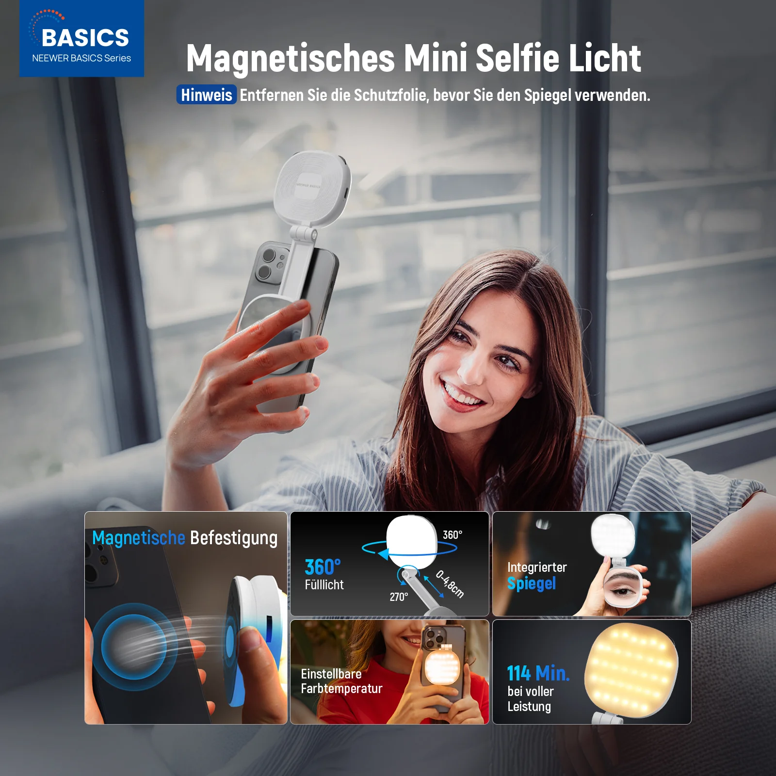 NEEWER BASICS NL72B Magnetisches Selfie Licht - Image 2