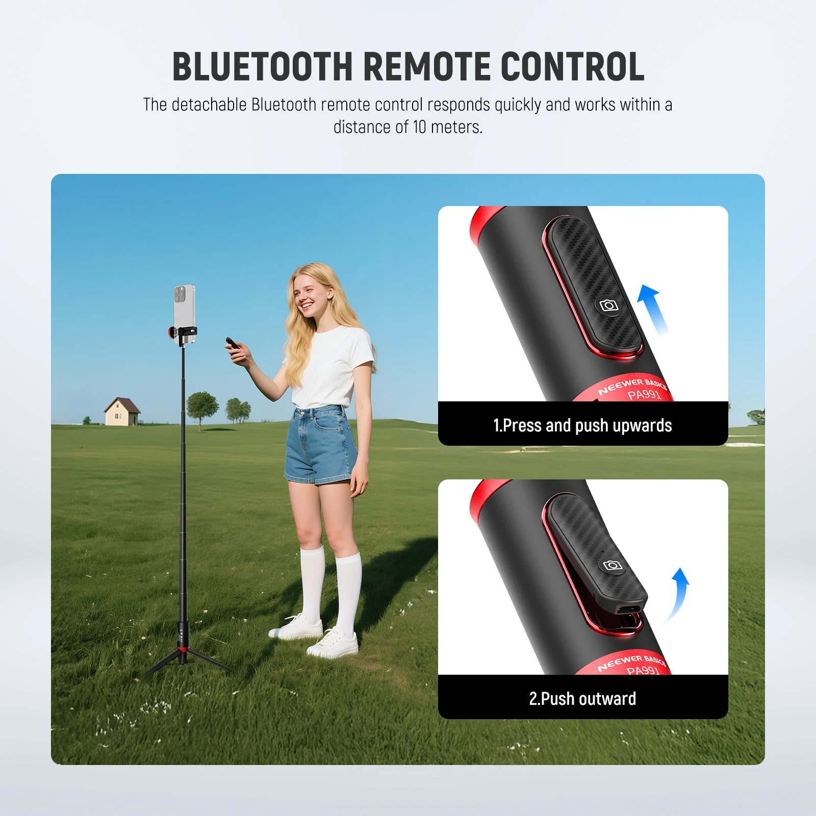 NEEWER BASICS PA991 147cm Selfie Stick Stativ - Image 5